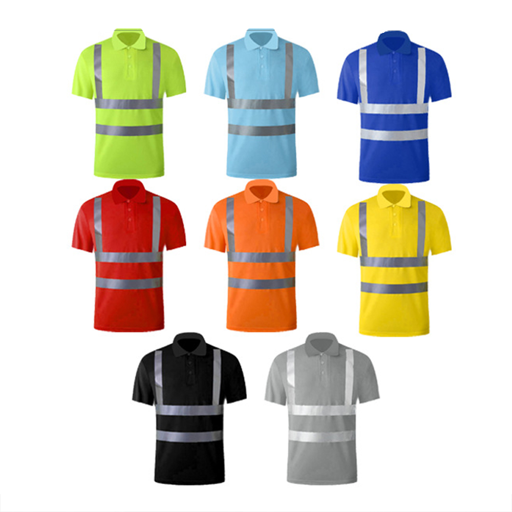 High Visibility Reflective Construction Safety Polo T Shirt 2