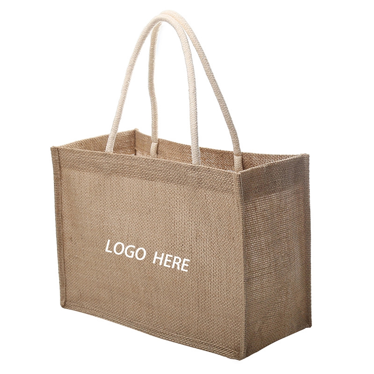 Burlap Canvas Jute Tote Beach Bags 4