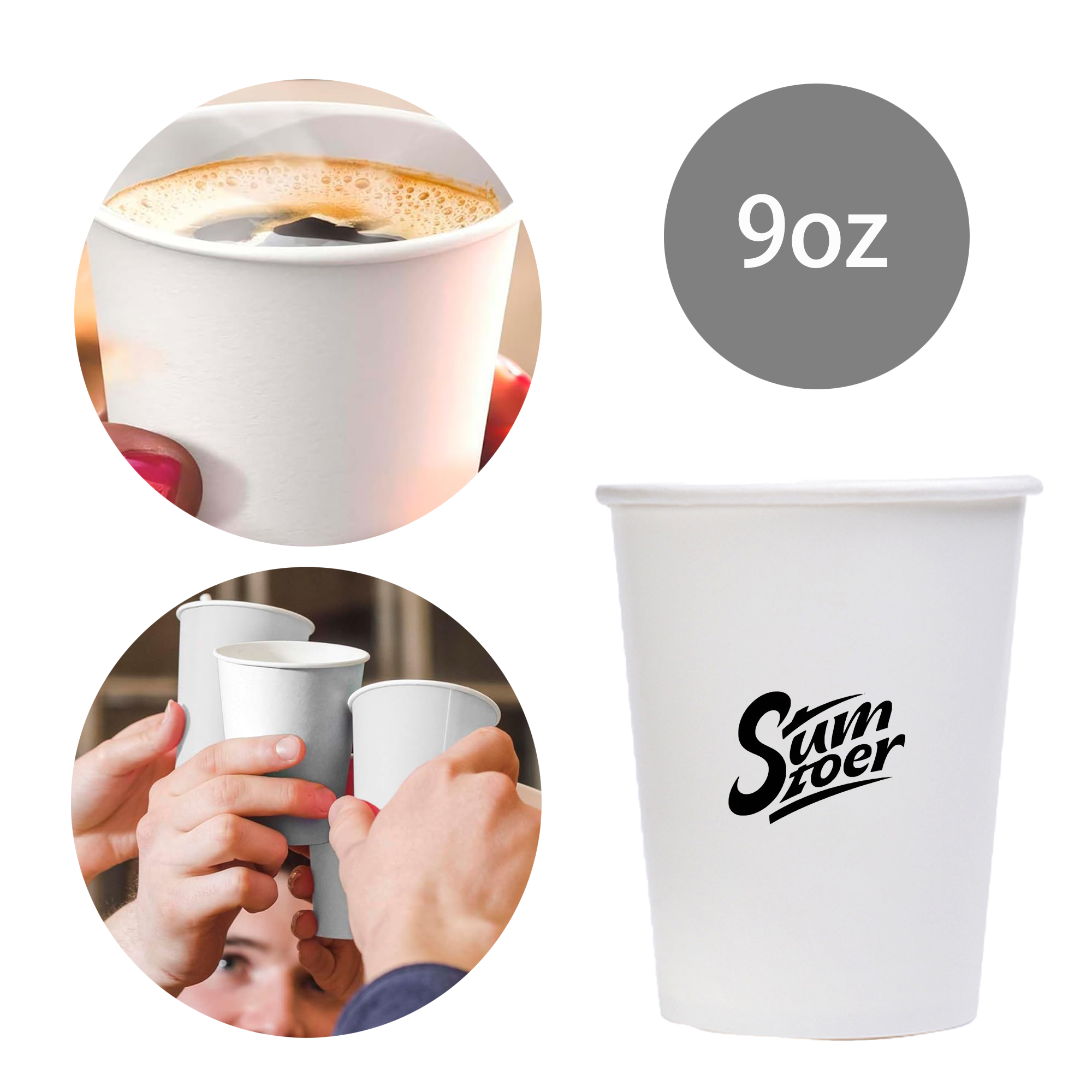 MOQ 100 9oz Disposable Paper Cup 3