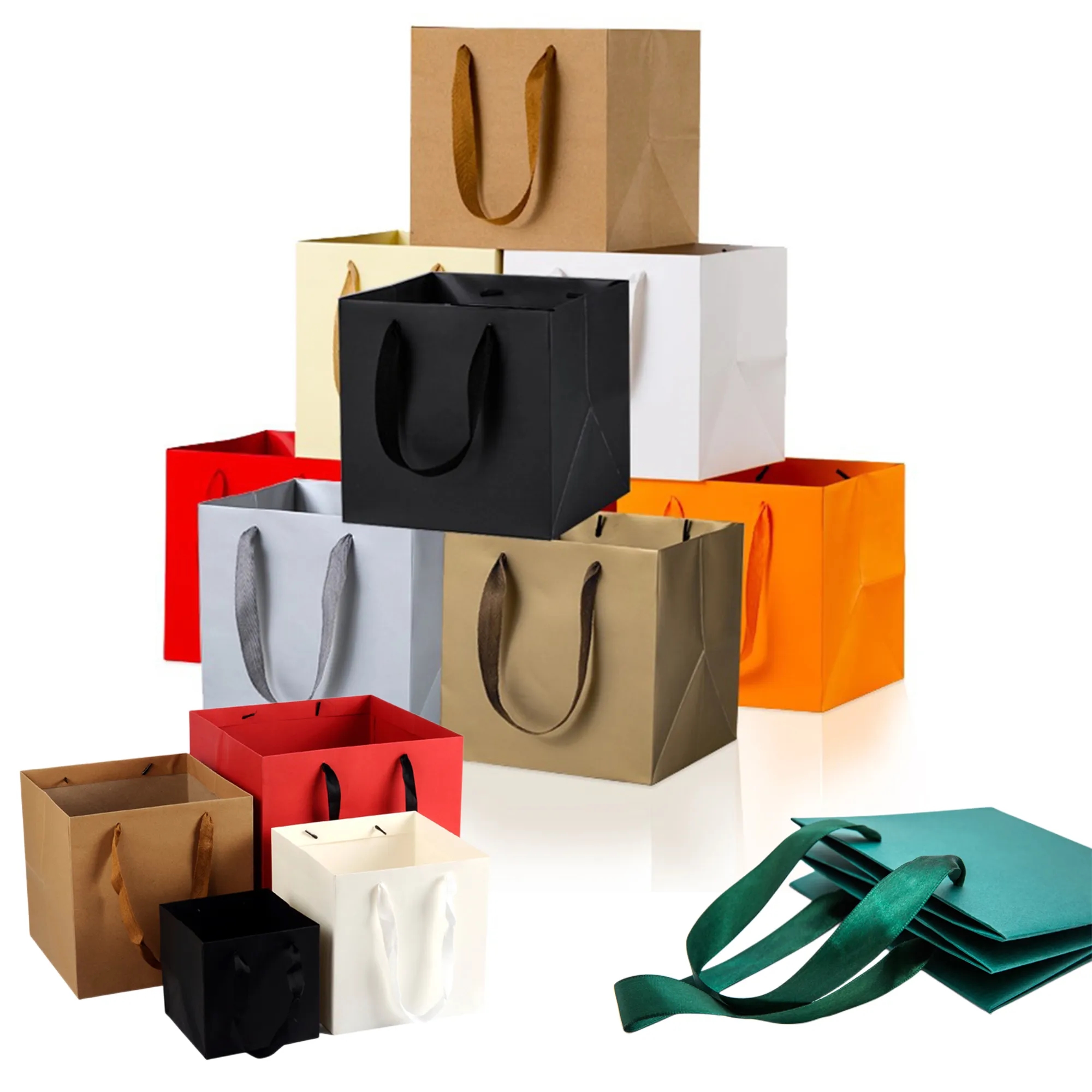 Ribbon Handles Kraft Paper Bag 3