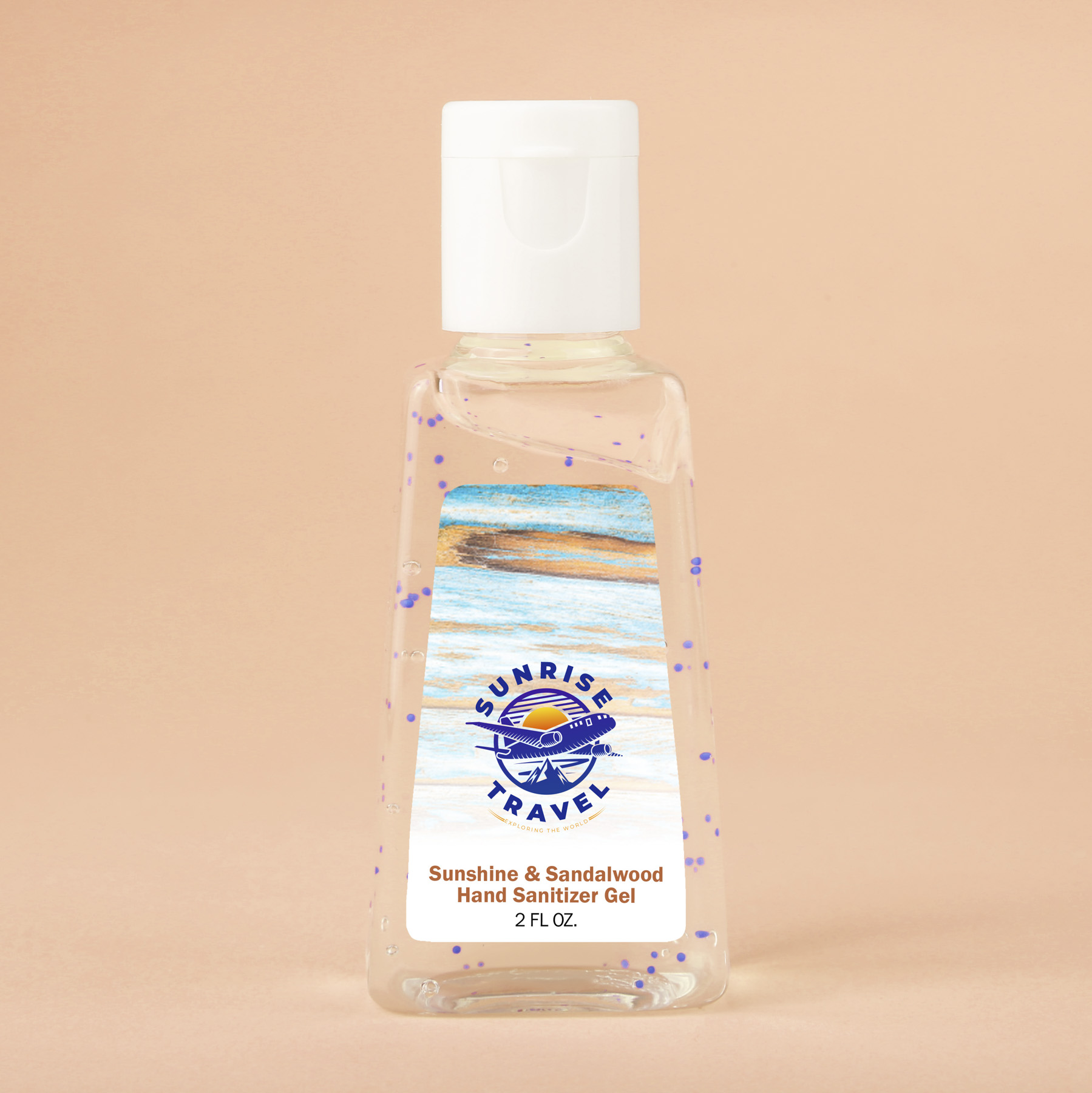 Hand Sanitizer Gel With Moisture Beads: 1 oz Triangle Bottle 1