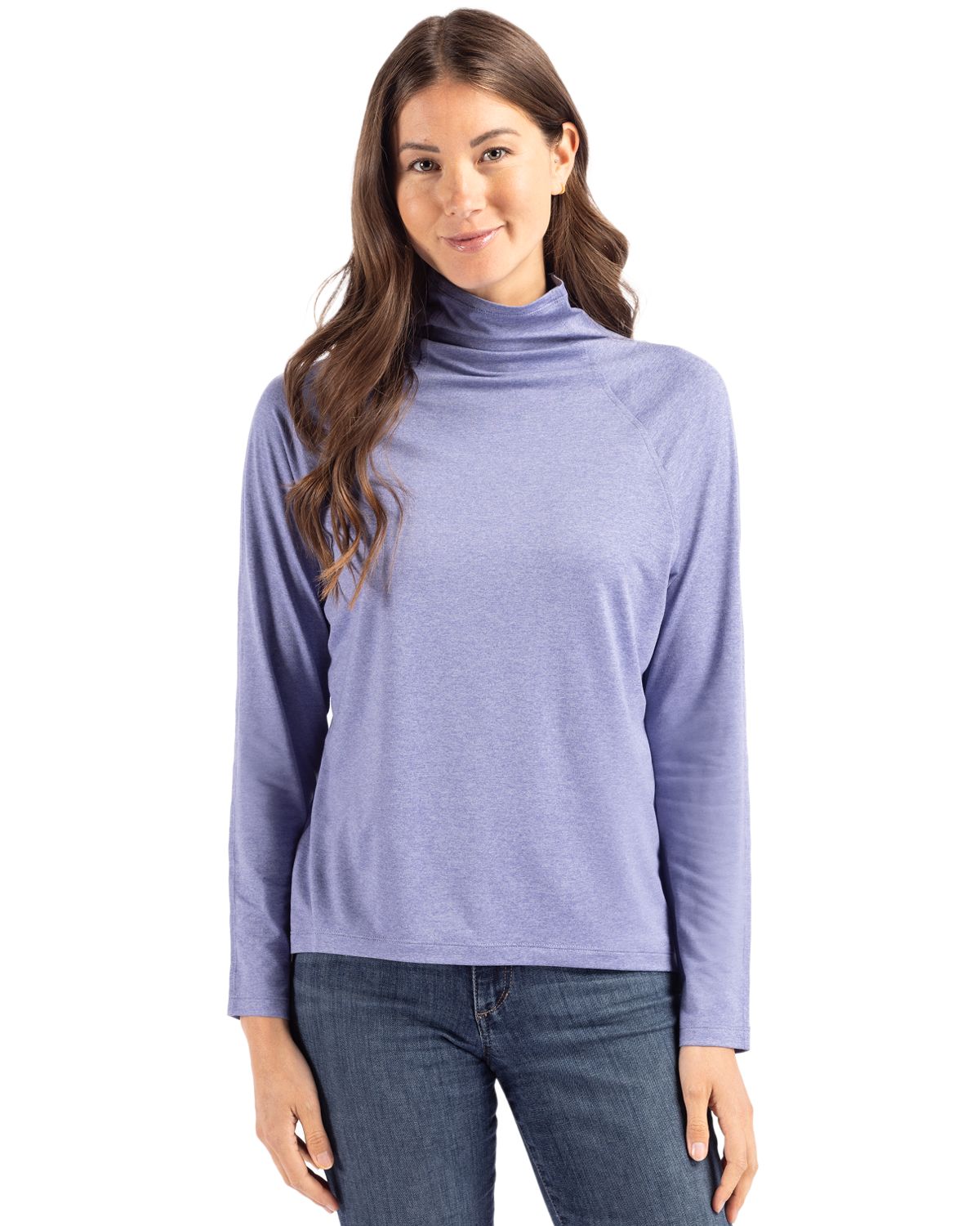 Cutter & Buck Coastline Recycled Double Peached Womens Funnel Neck Pullover 54
