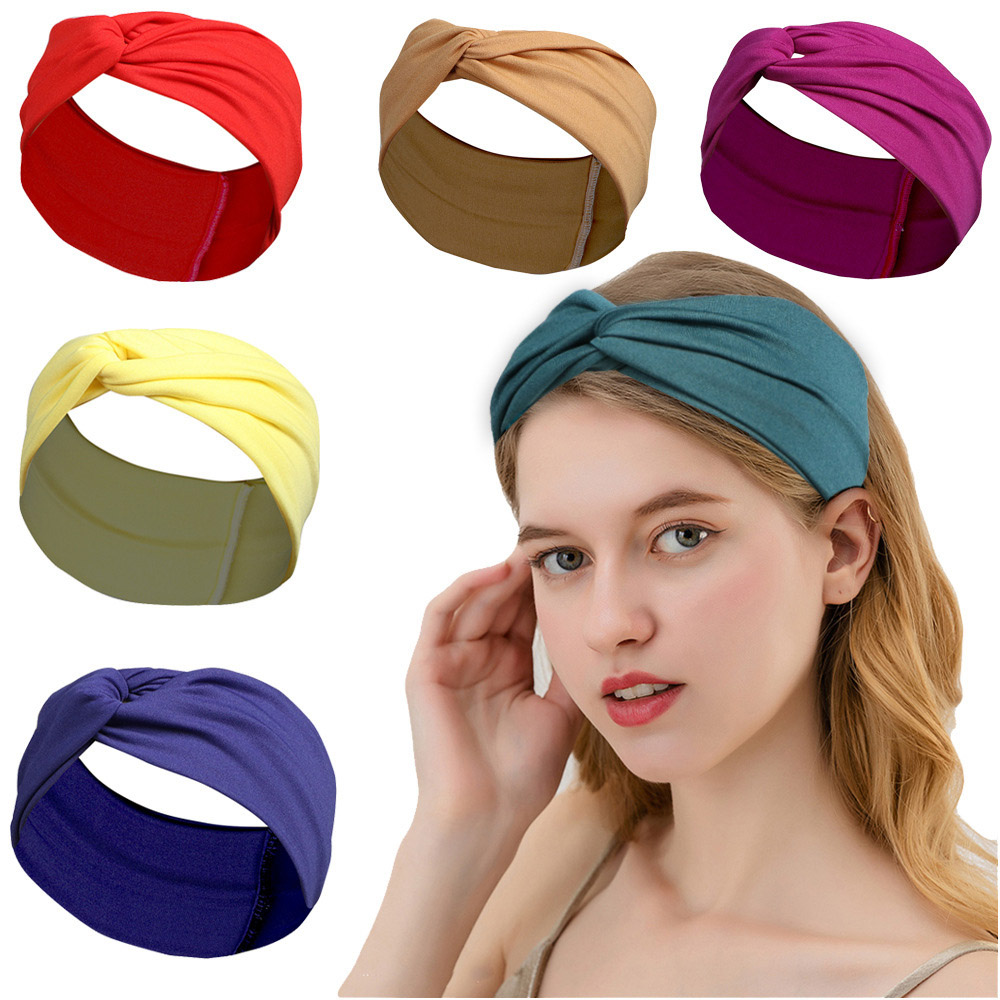 Fashion Cross Sweat Cotton Knotred Headband 2