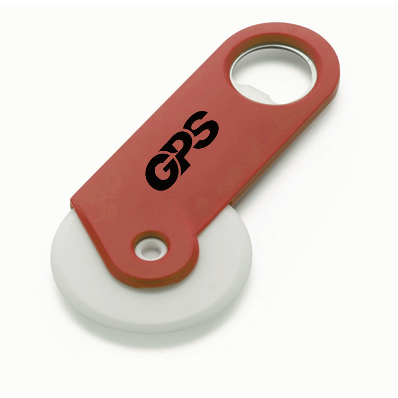 5 1/4 " Pizza Cutter with Bottle Opener 2