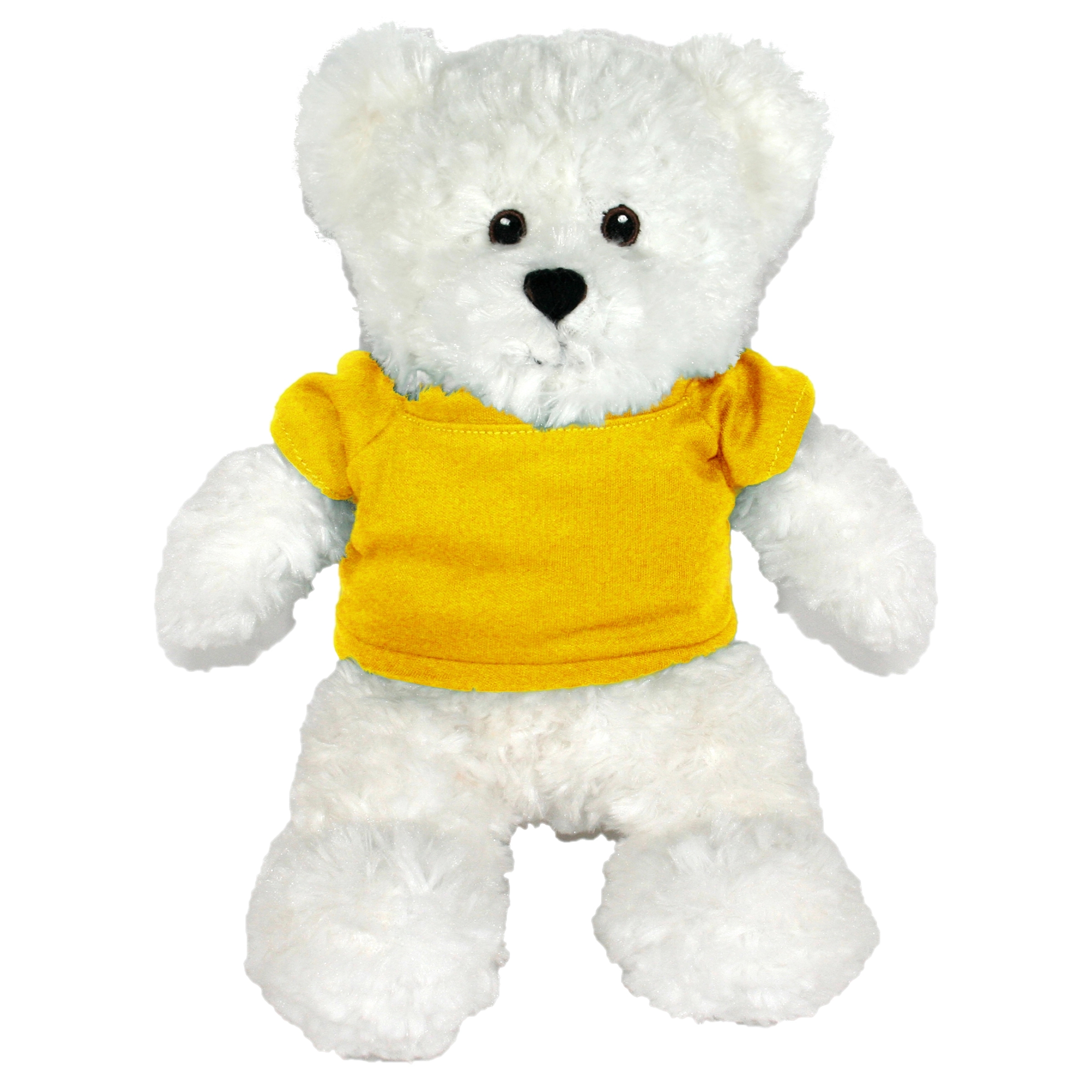 12" White Bear with Embroidered Eyes 3