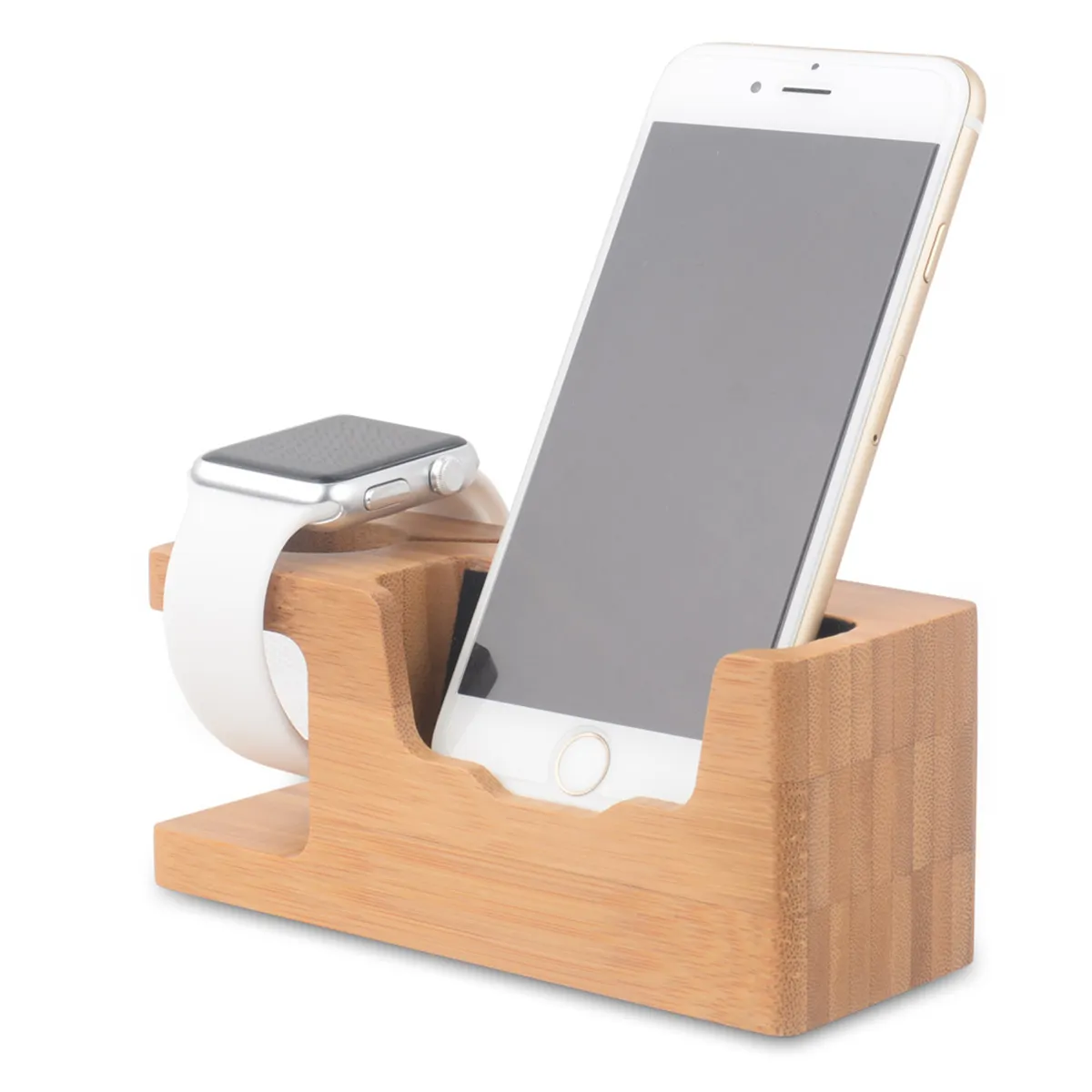 Wooden Phone & Watch Stand Holder Charging Station Dock 7