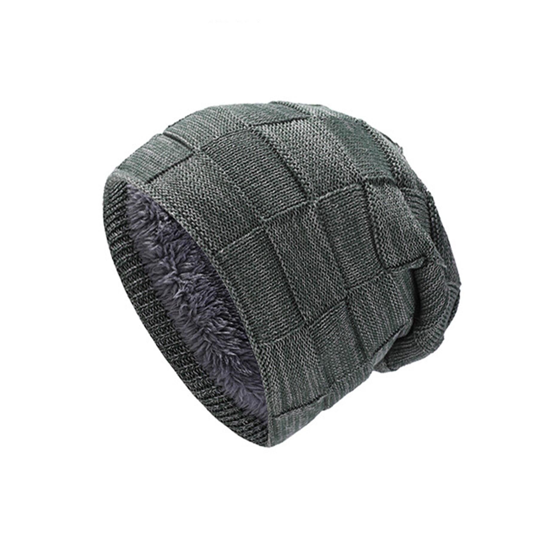 Men Lined Knit Warm Thick Binie Hat 11