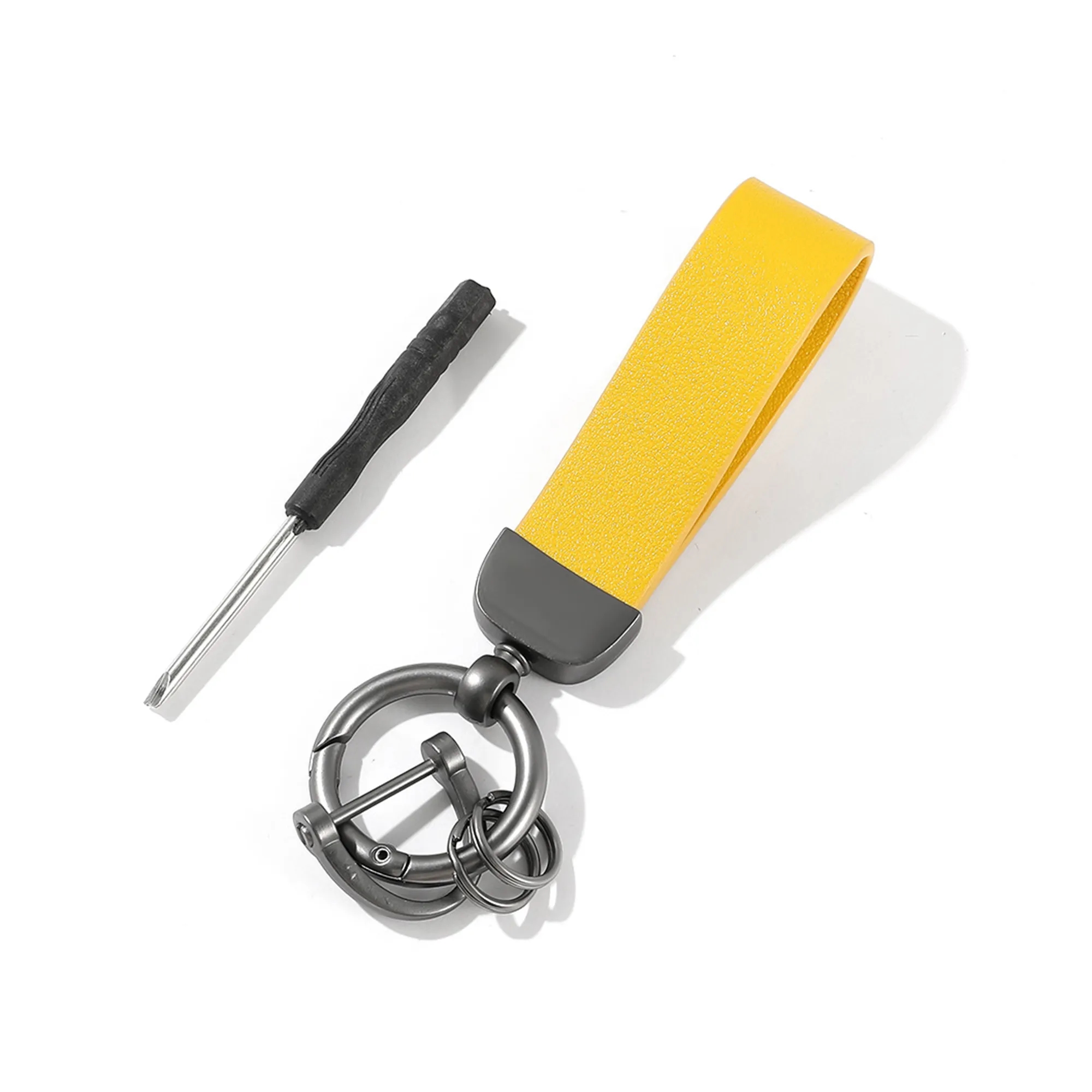 MOQ50 PU Leather Zinc Alloy Keychain With Screwdriver 10