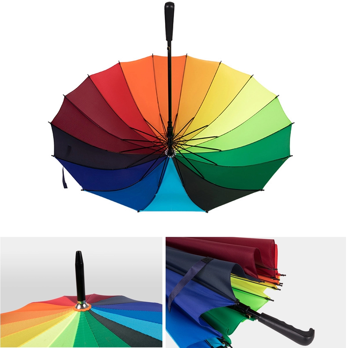 Multi-Color Straight Rainbow Umbrella 4