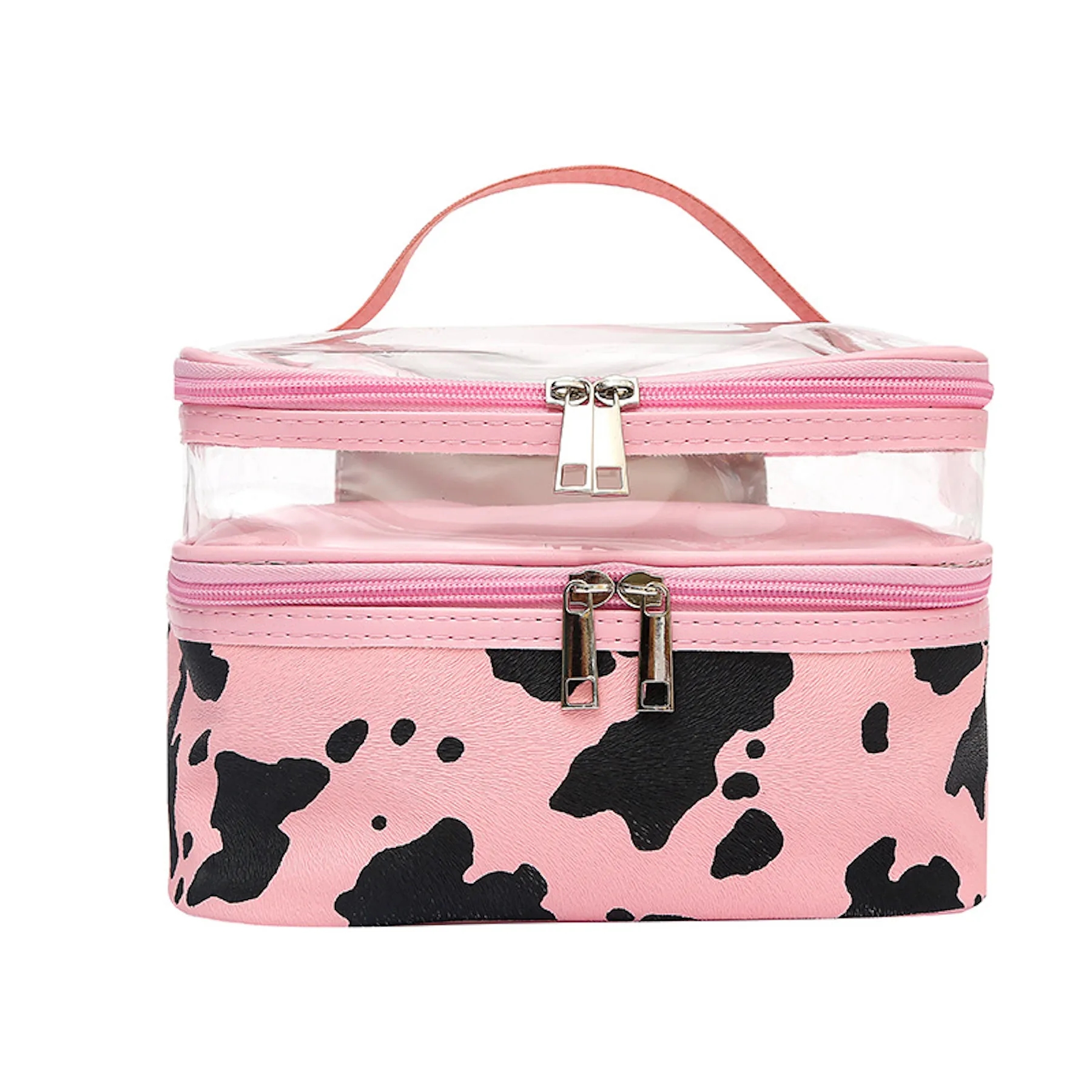 Cows Double Layer Travel Storage Cosmetic Cases 9