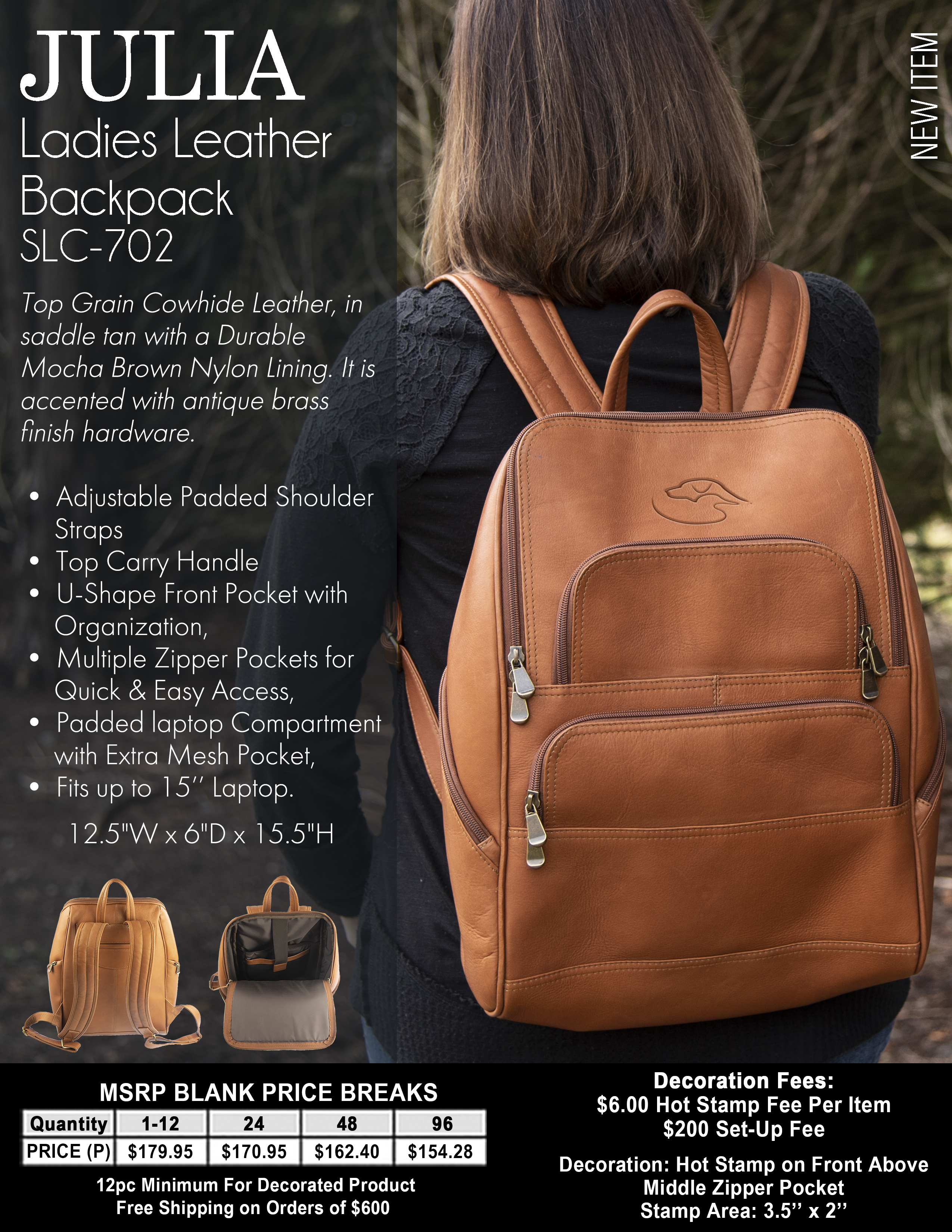 Julia - Leather Commuter Backpack 3