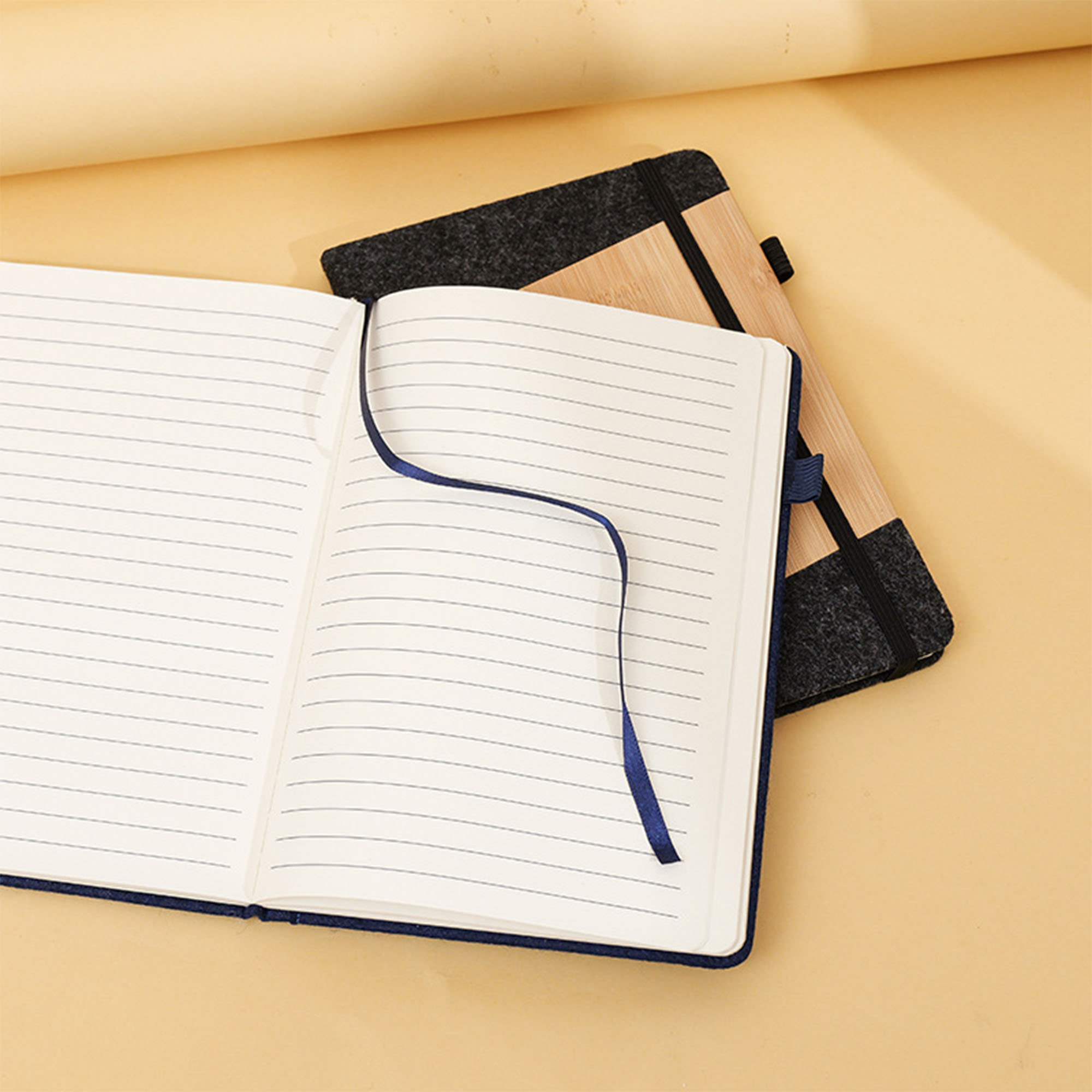 Bamboo wood business notebook with customizable logo 3