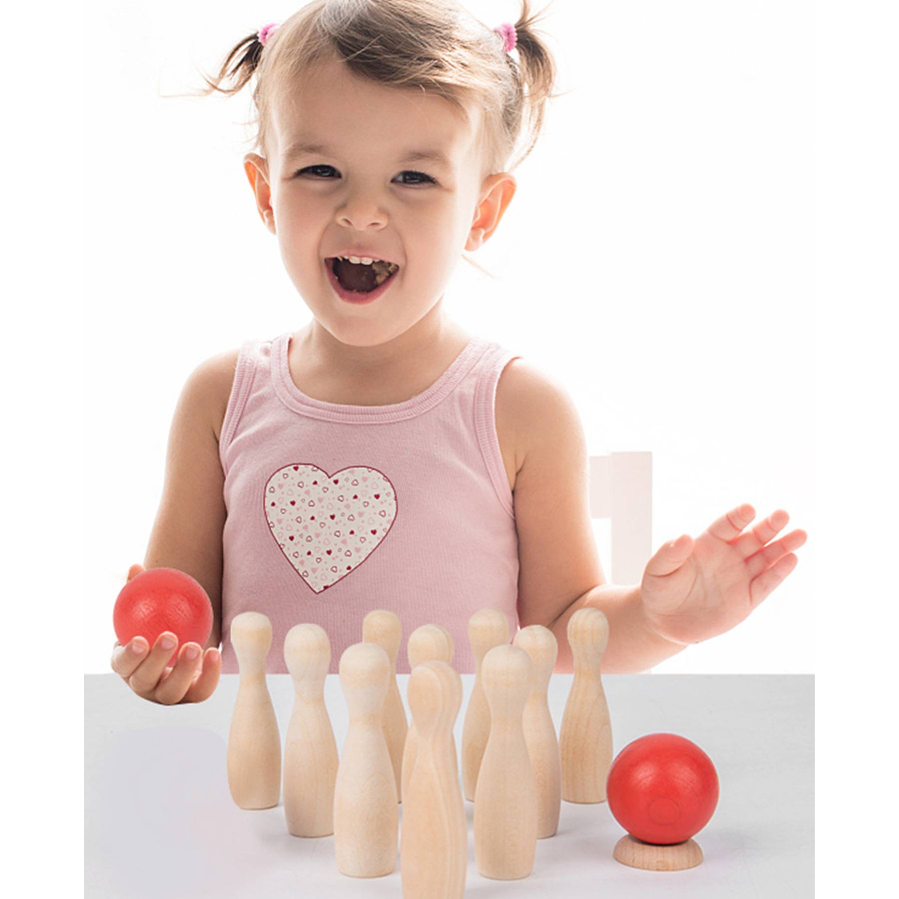 Wooden Educational Games Indoor and Outdoor Bowling Toys 3