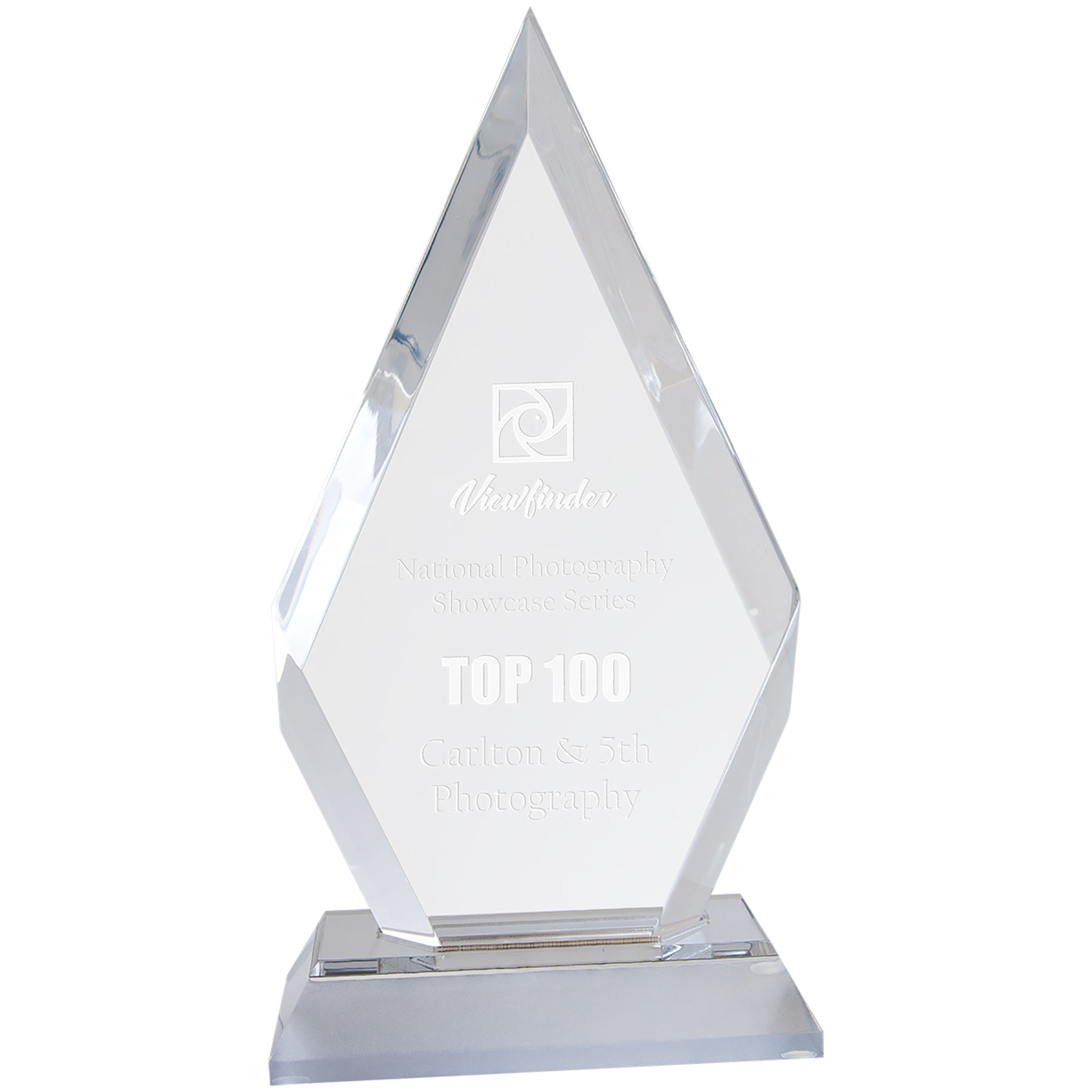 8" Silver Frosted Base Diamond Award