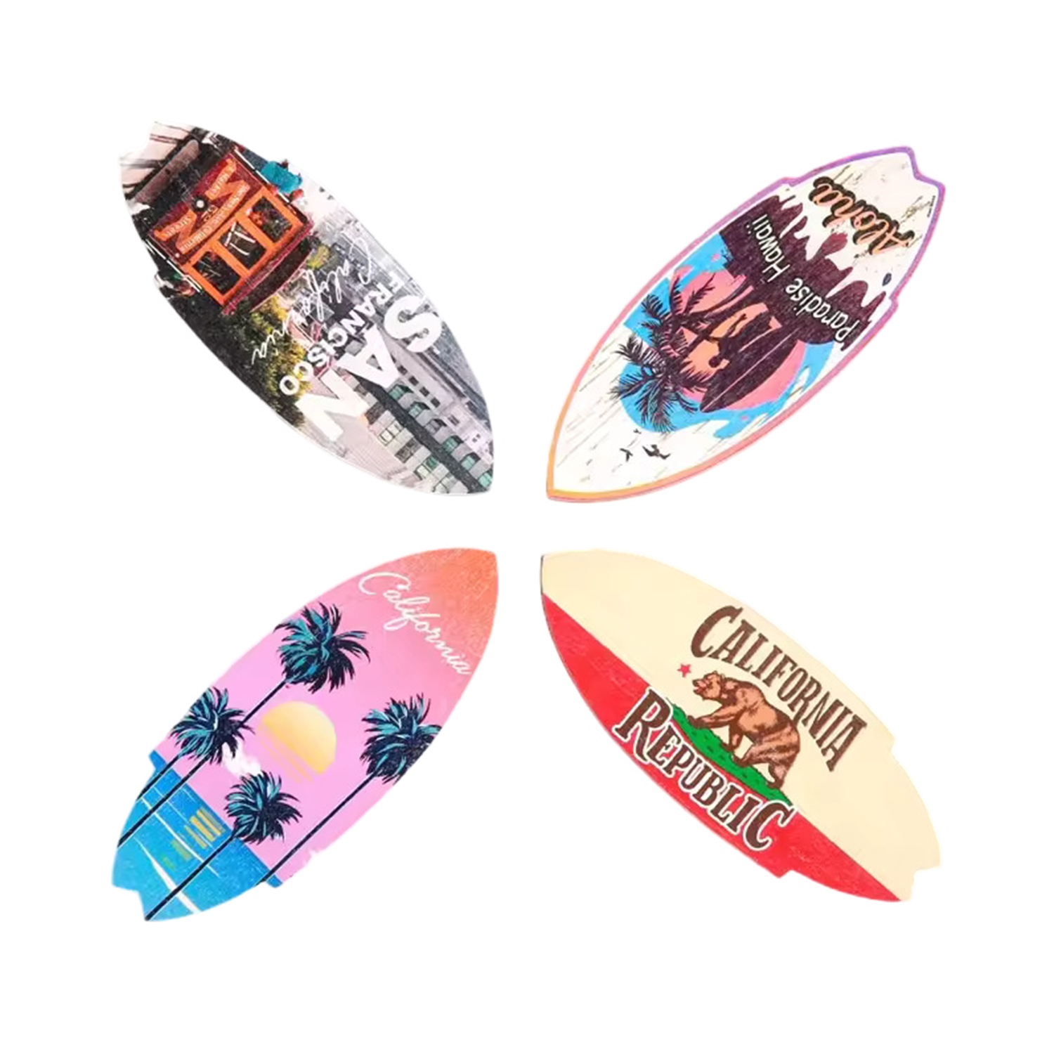 Rocket Shape Wooden Souvenir Magnet 3