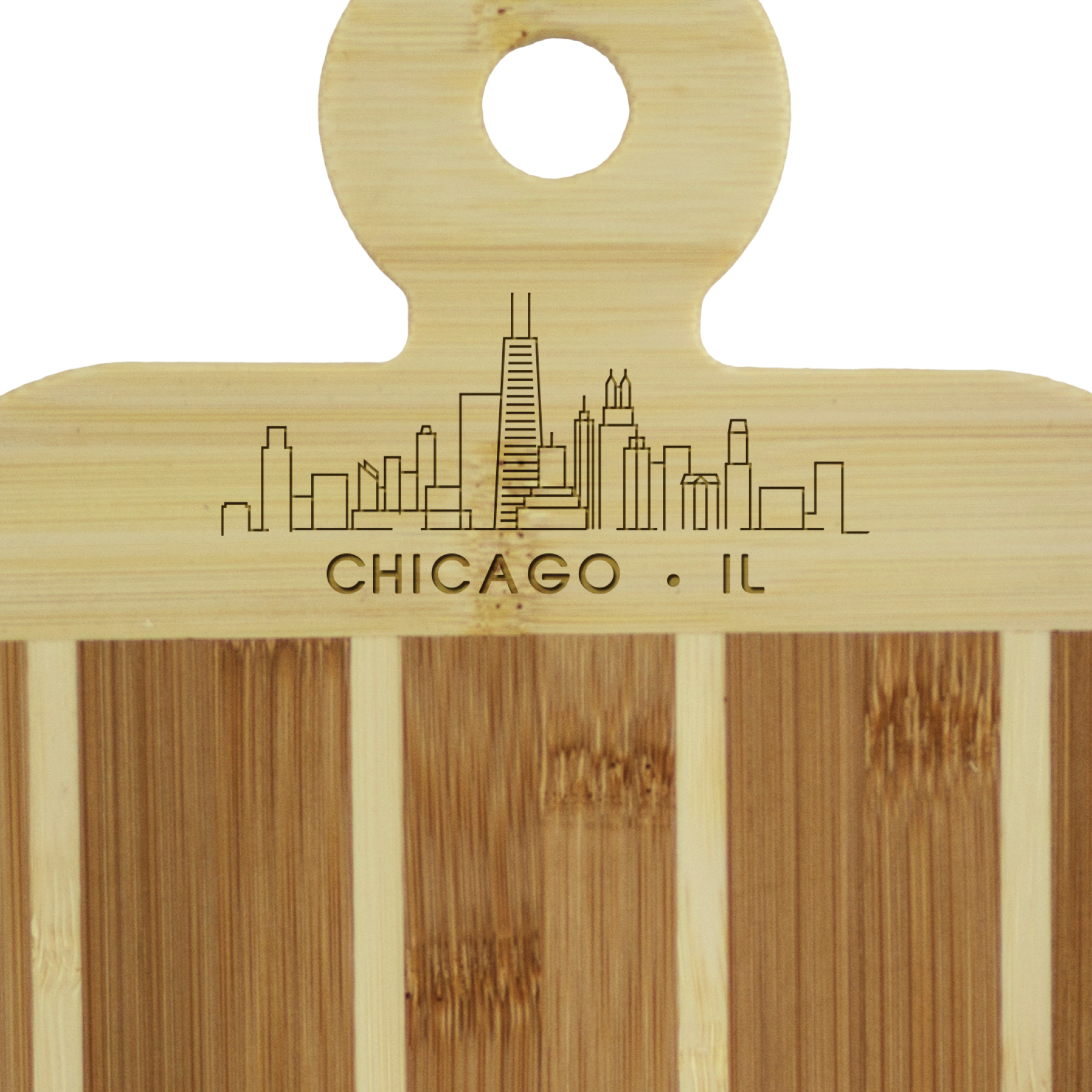 Striped Paddle City Skyline Board - Chicago 2