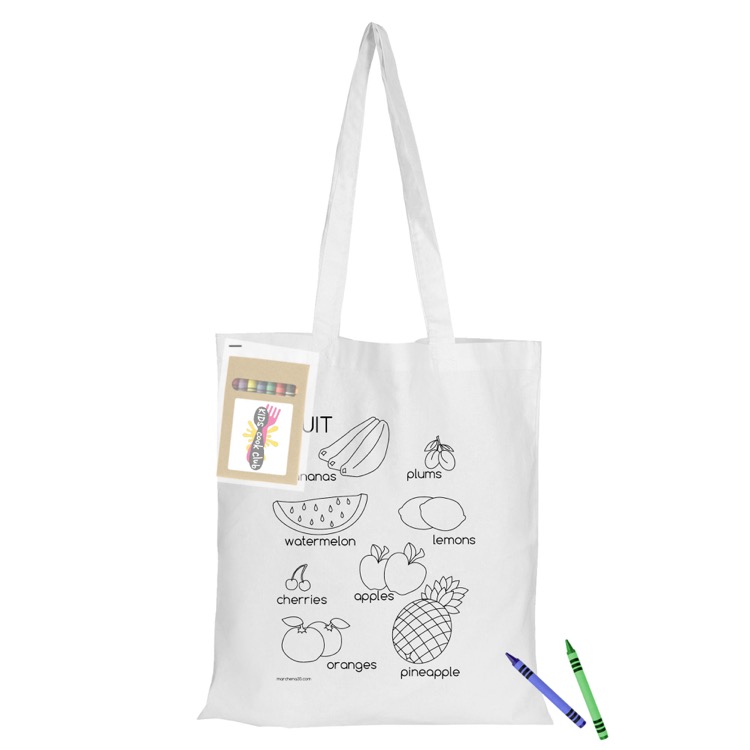 Colouring White Calico Bag No Gusset, custom tote bag with logo imprint 2