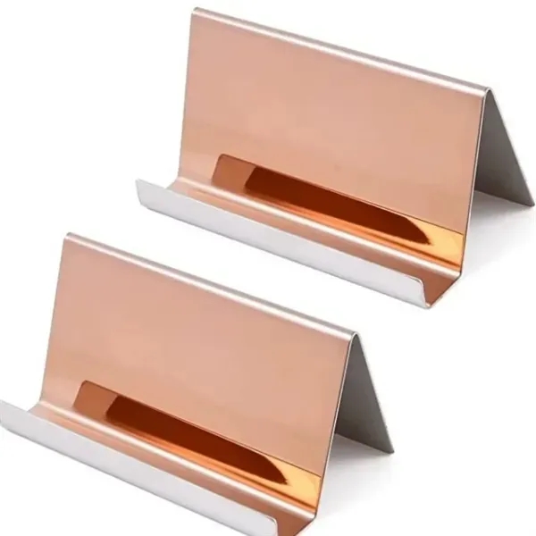 Stainless Steel Business Card Holder with Name Display Stand 3