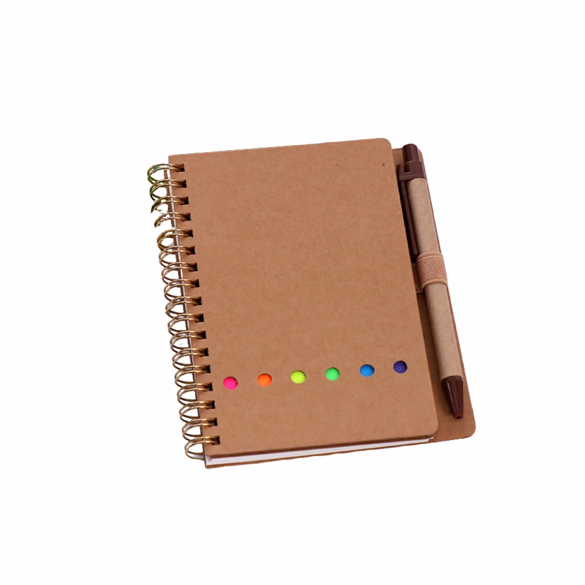 Promotional Pen Notebook, Kraft Spiral Book, Custom Logo 4