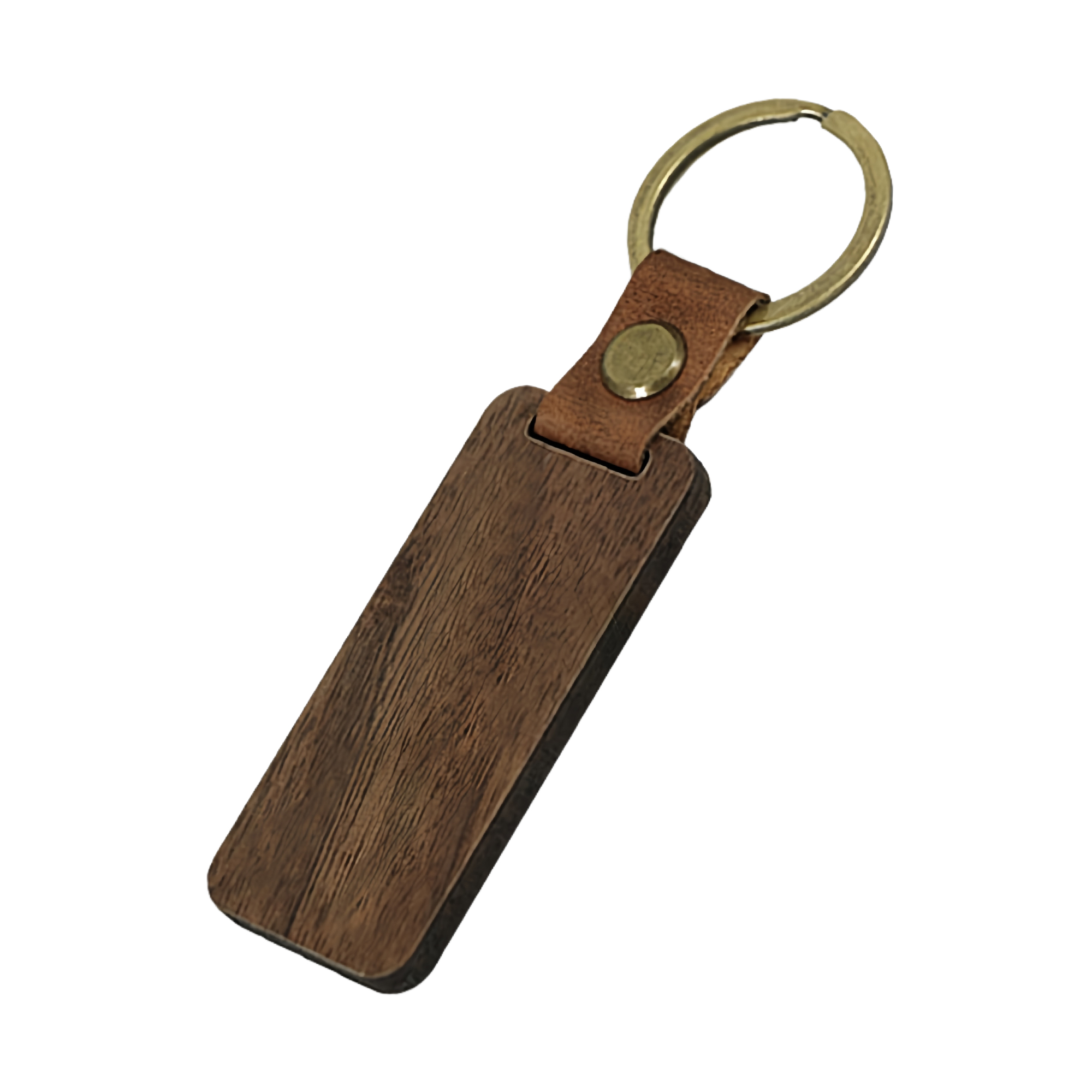 PU Leather Wooden Keychain New Style Mini Car Key Ring Handcrafted Gift 6