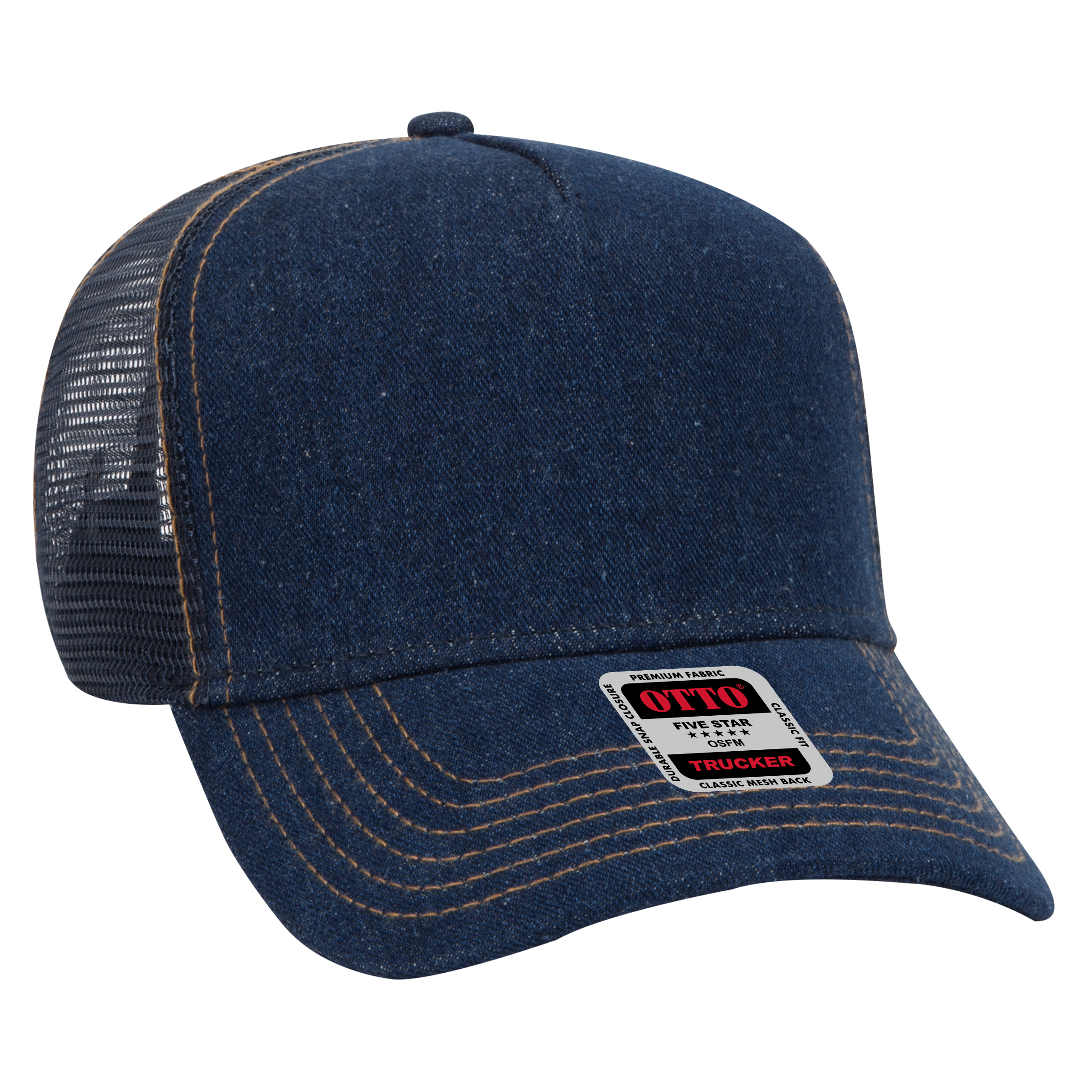 OTTO CAP® 5 Panel Mid Profile Mesh Back Trucker Hat 44