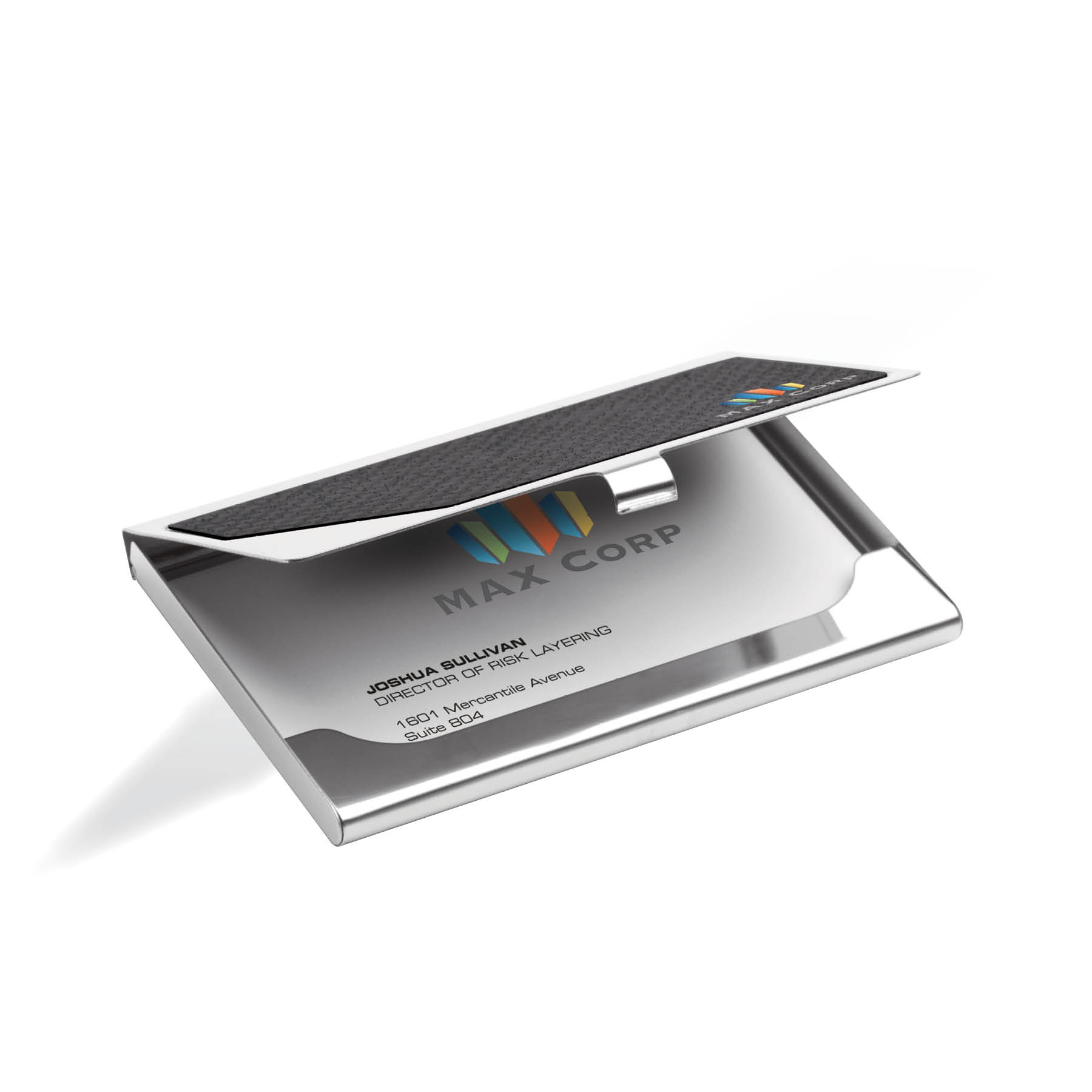 Carbon Fiber Pen, Business Card Case and Chrome Keyring Set 4
