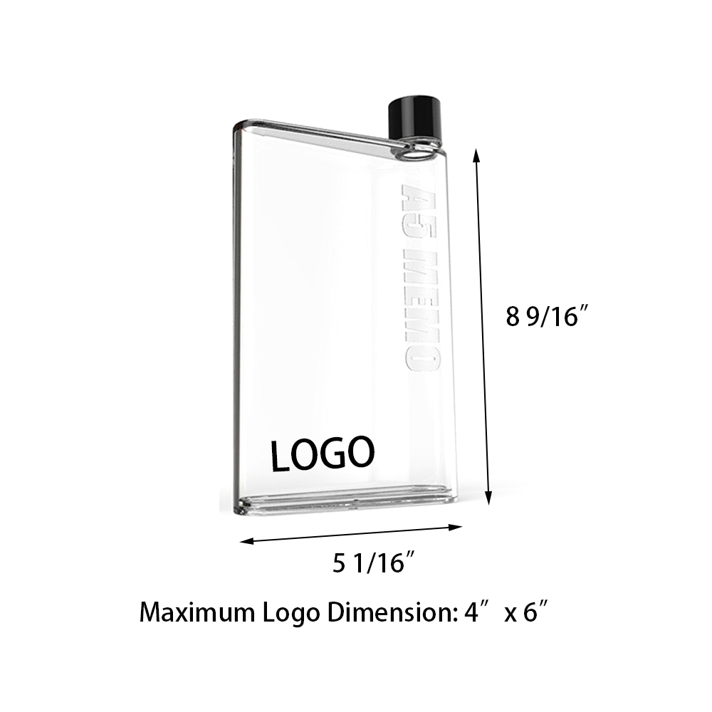 14 Oz. A5 Notebook Flat Plastic Water Bottle 3