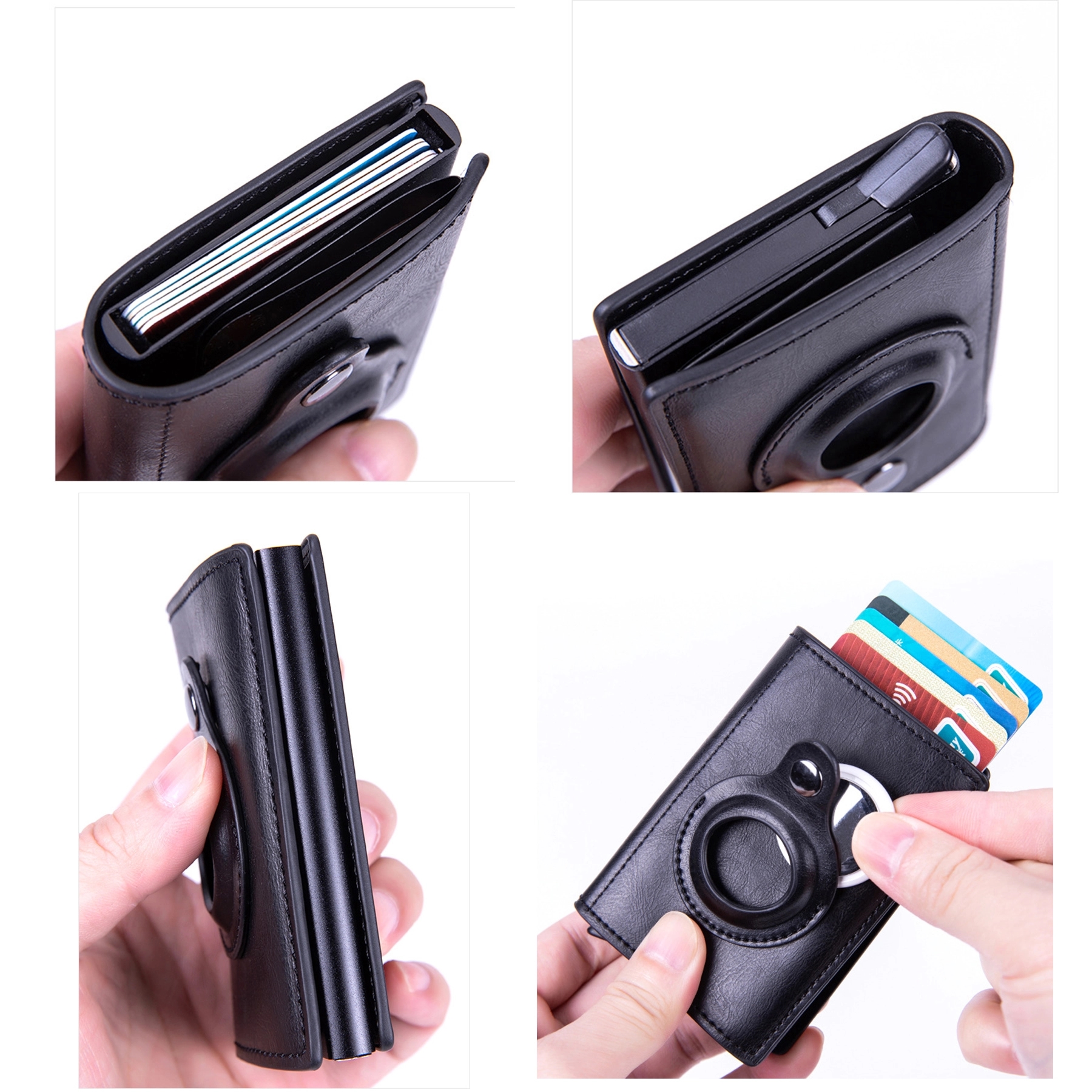 AirTag Slim Wallet With Money Clip RFID Credit Card Holder 6
