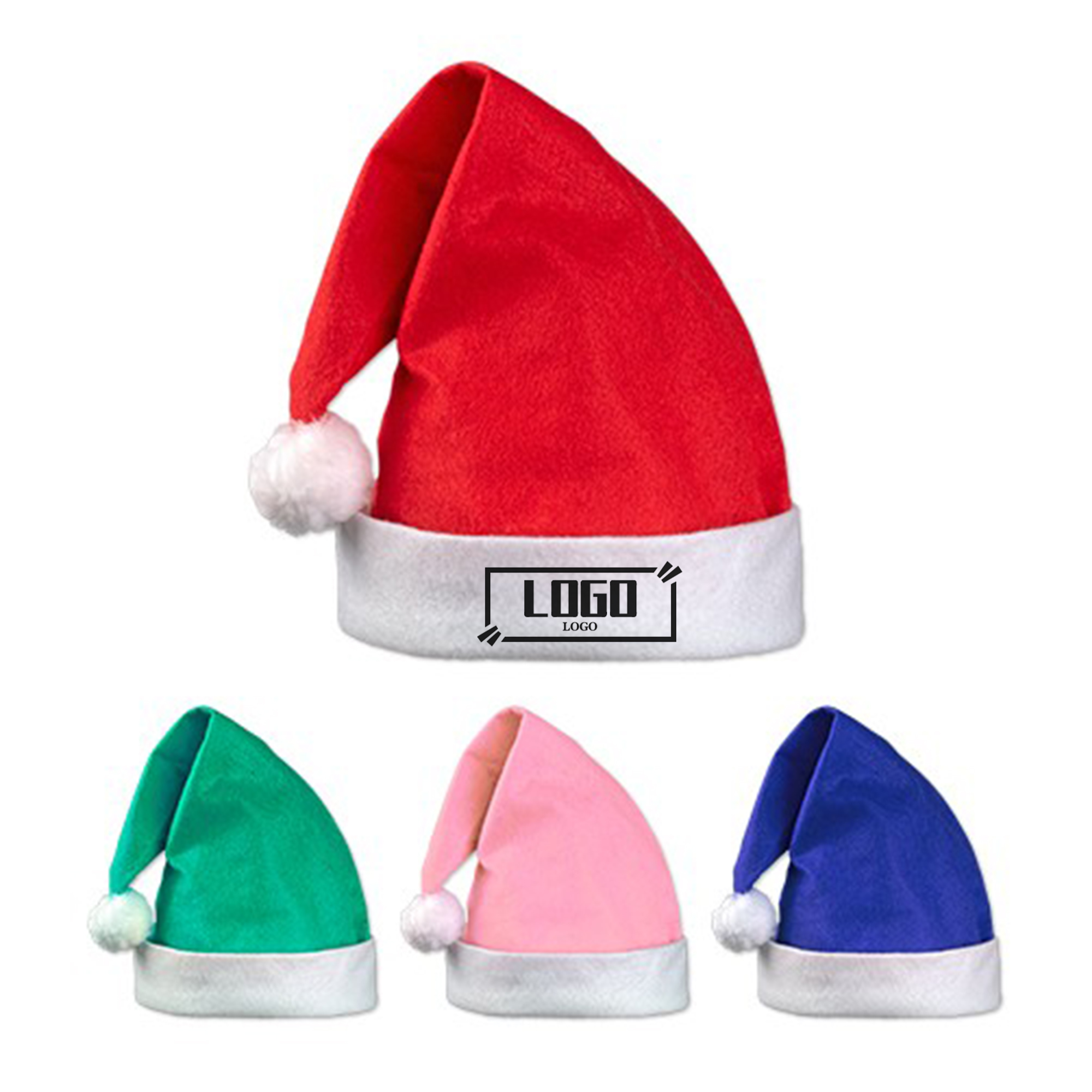 Plush Christmas Hat with Pom for Holiday Events 2