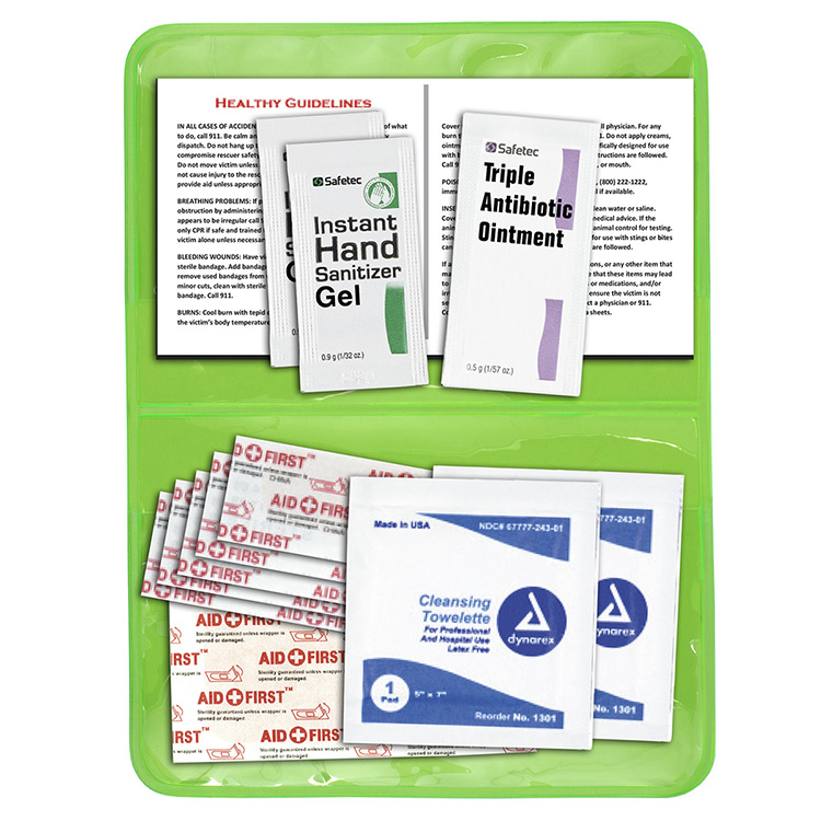 "Delilah" 12 Piece First Aid Kit In Colorful Vinyl Pouch 28