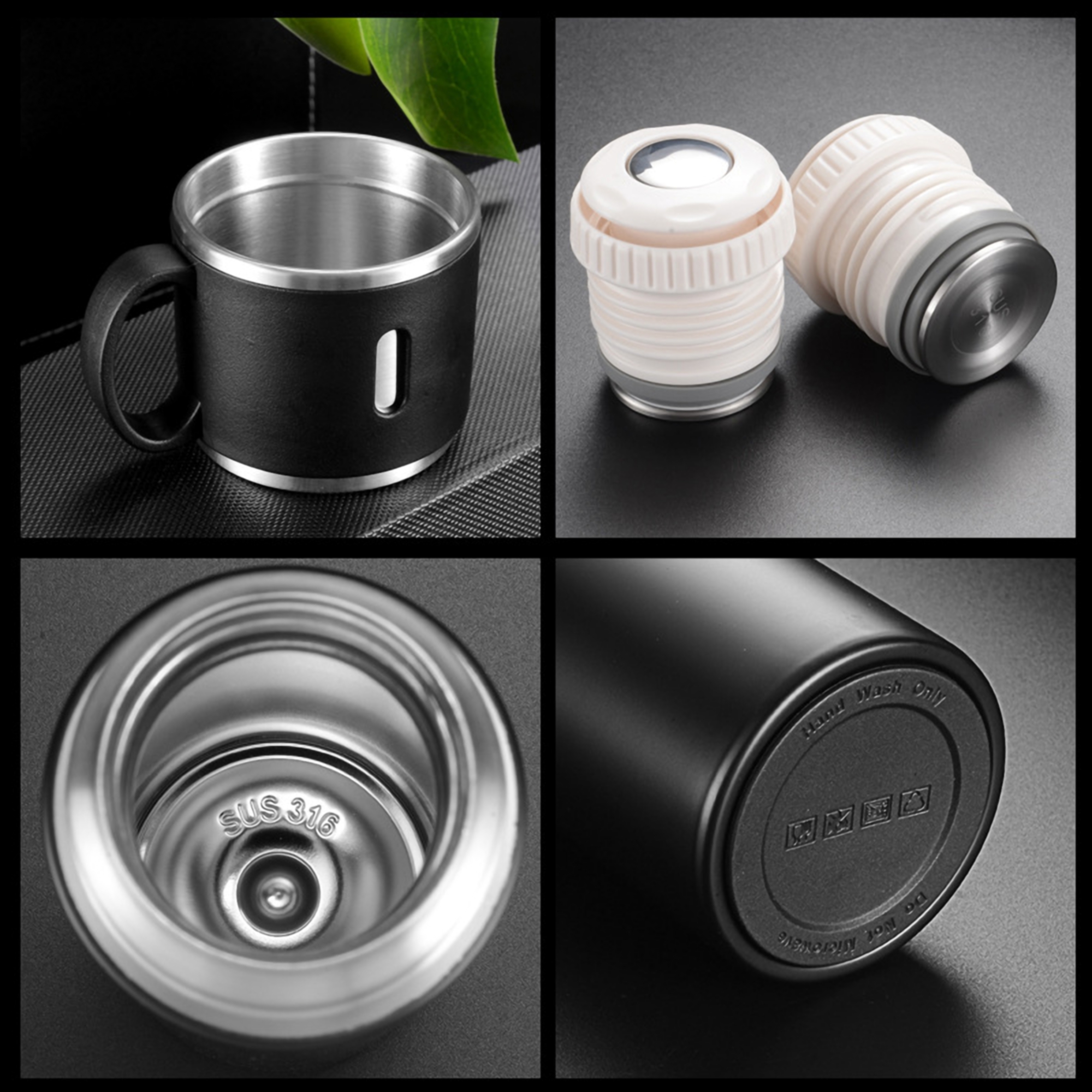 14 Oz. Stainless Steel Wide Mouth Water Bottle w/Lid Cup 4