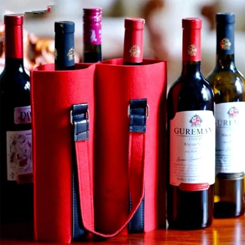 Red wine double handbag shockproof protective cover gift bag 5