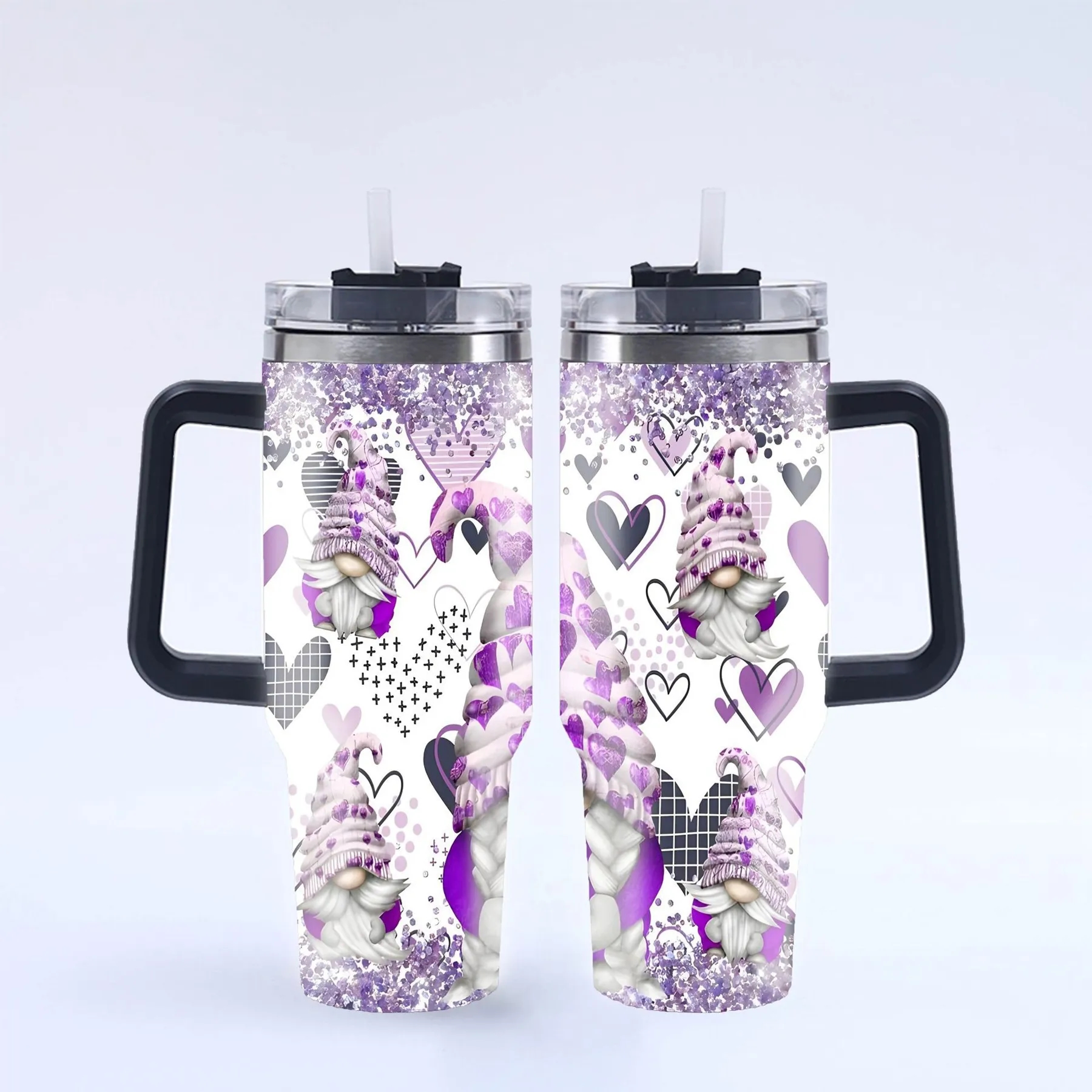 40 Oz. Christmas Theme Vacuum Tumbler with Lid and Straw 42