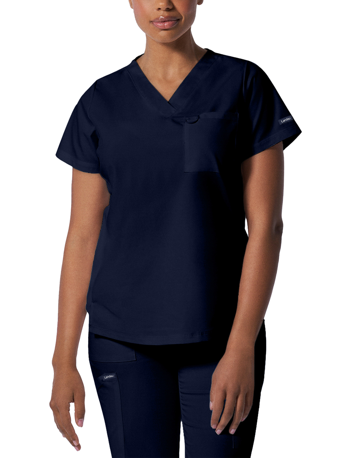 Landau - ProFlex - Women's Two-Pocket Back Princess Seamed V-Neck Top 11