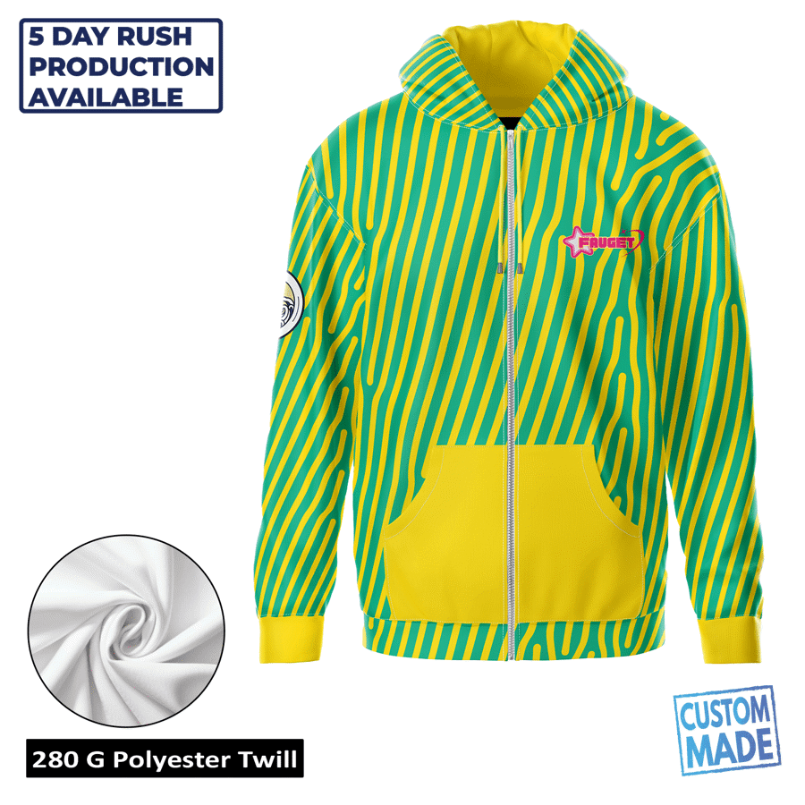 Unisex & Kids' Sublimation 280G Polyester Twill Full-Zip 4