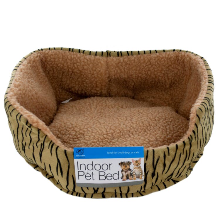 Plush Indoor Pet Beds - Tiger & Leopard Prints Sherpa Small 2