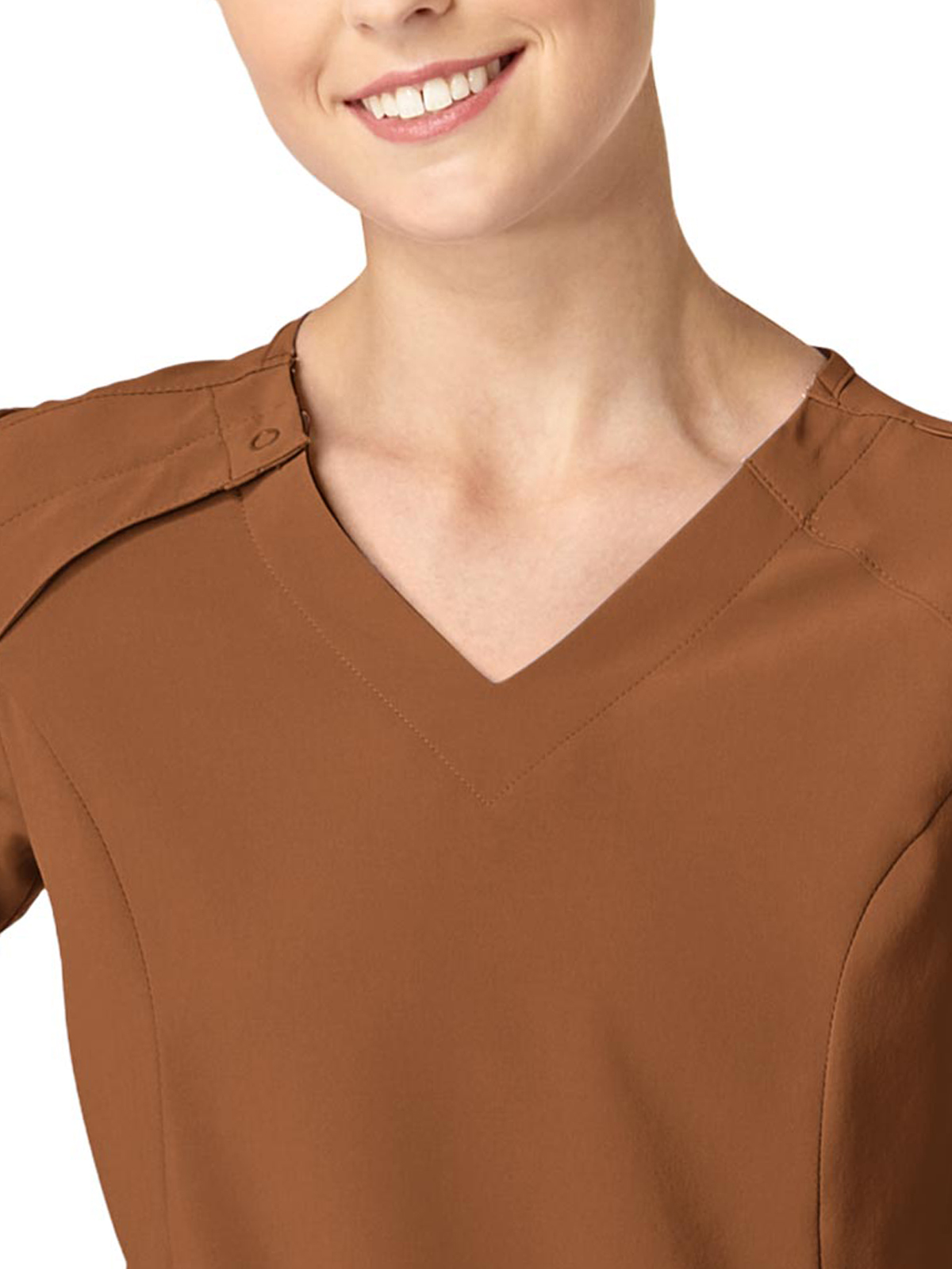 Renew Women's Four-Pocket Hidden Zip V-Neck Top
