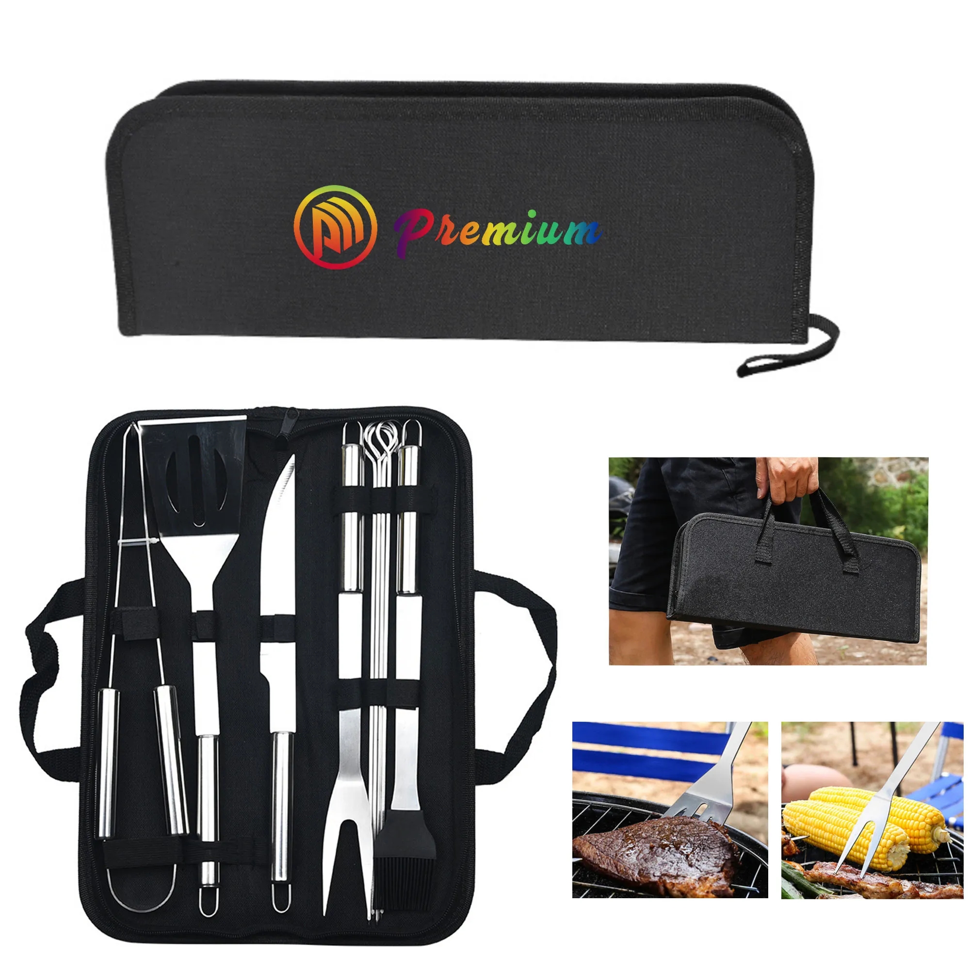 3-20 Piece Stainless Steel BBQ Set With Storage Bag 1