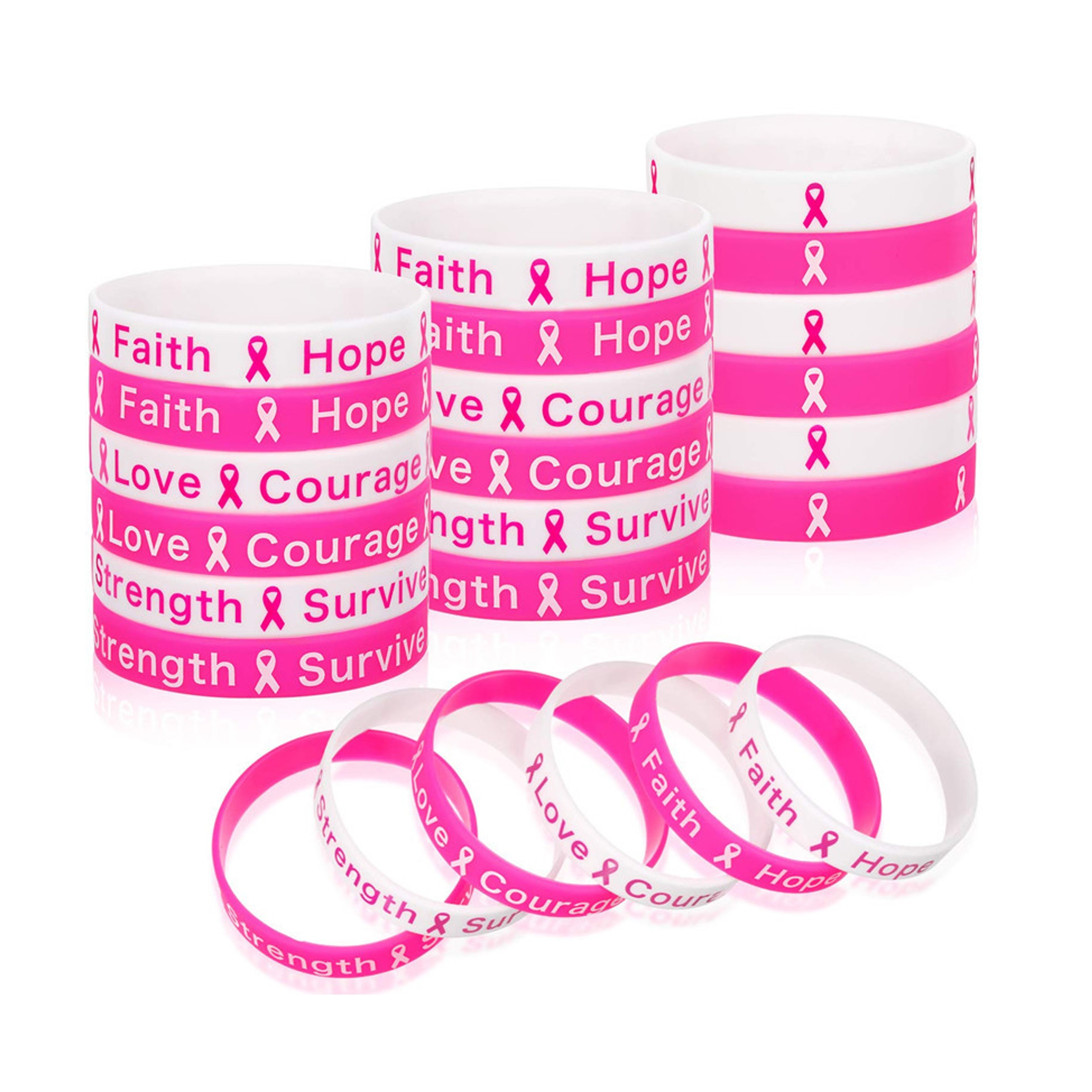 Breast Cancer Awareness Silicone Bracelet (direct import) 2