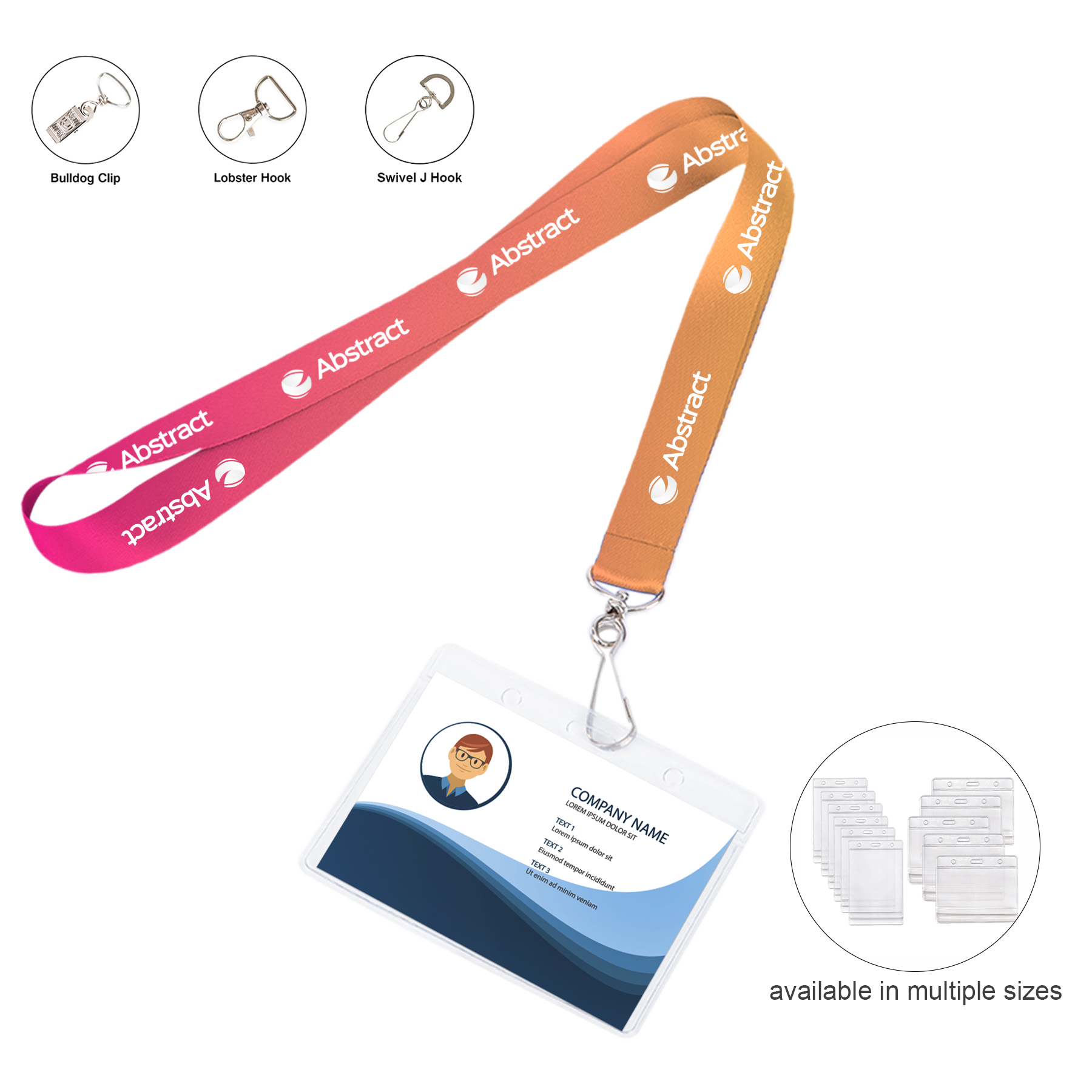 3/4" Dye-Sublimated Lanyard With Clear Badge Holder 2