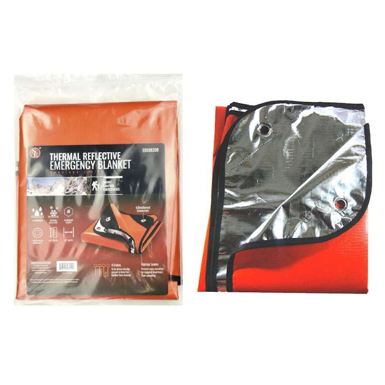 Extra Thick Double-Sided Thermal Reflective Blanket Orange - 60" x 82" 1