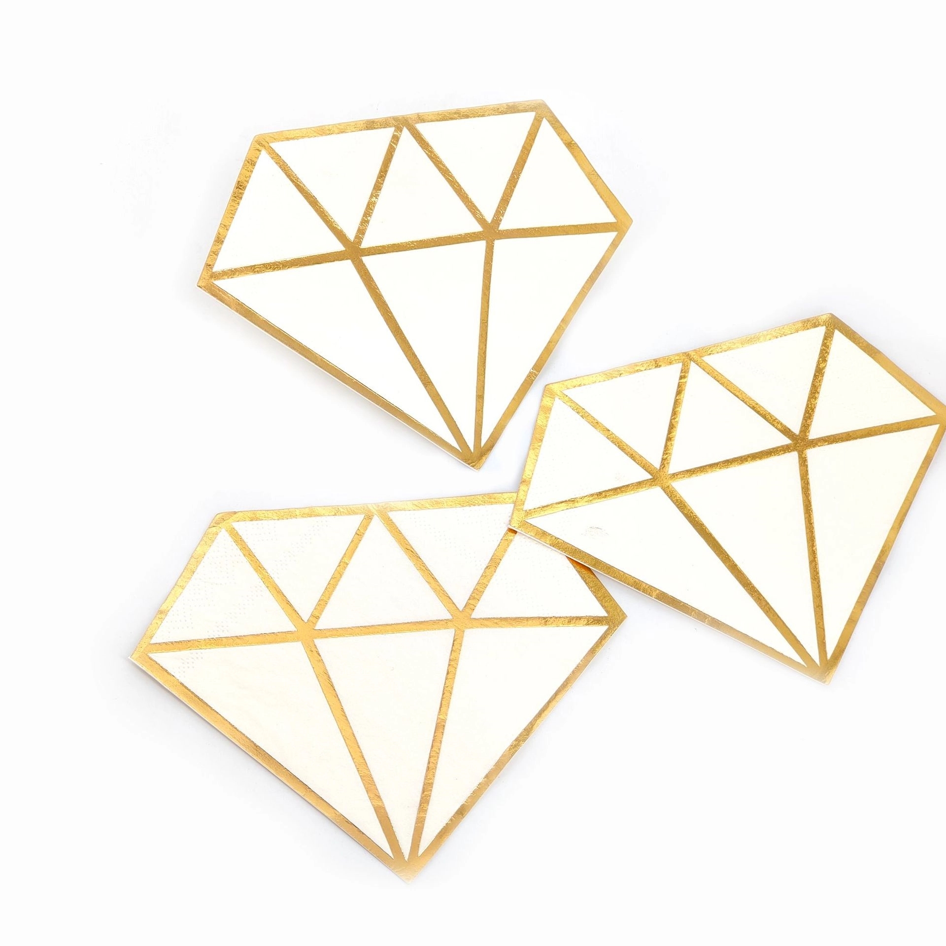 Custom Gold Foil Diamond Die Cut Paper Party Napkins 3