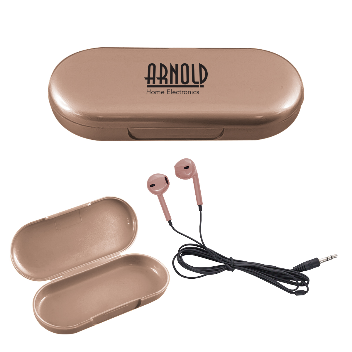 Metallic Wired Earbuds With Clamshell Case 5