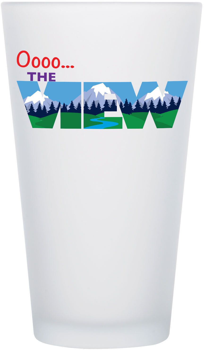 FULL COLOR FROSTED PINT GLASS 16 OZ