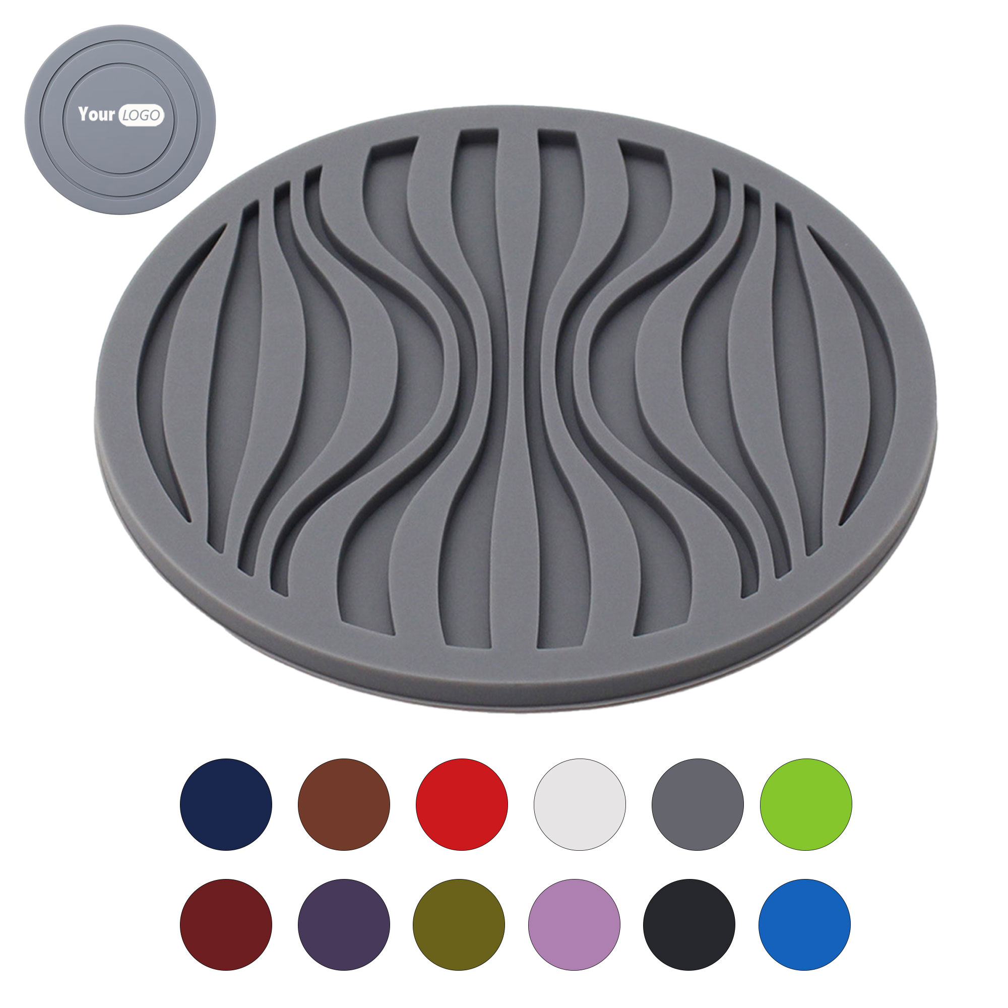 Non-Slip Wavy Round Silicone Coaster 3