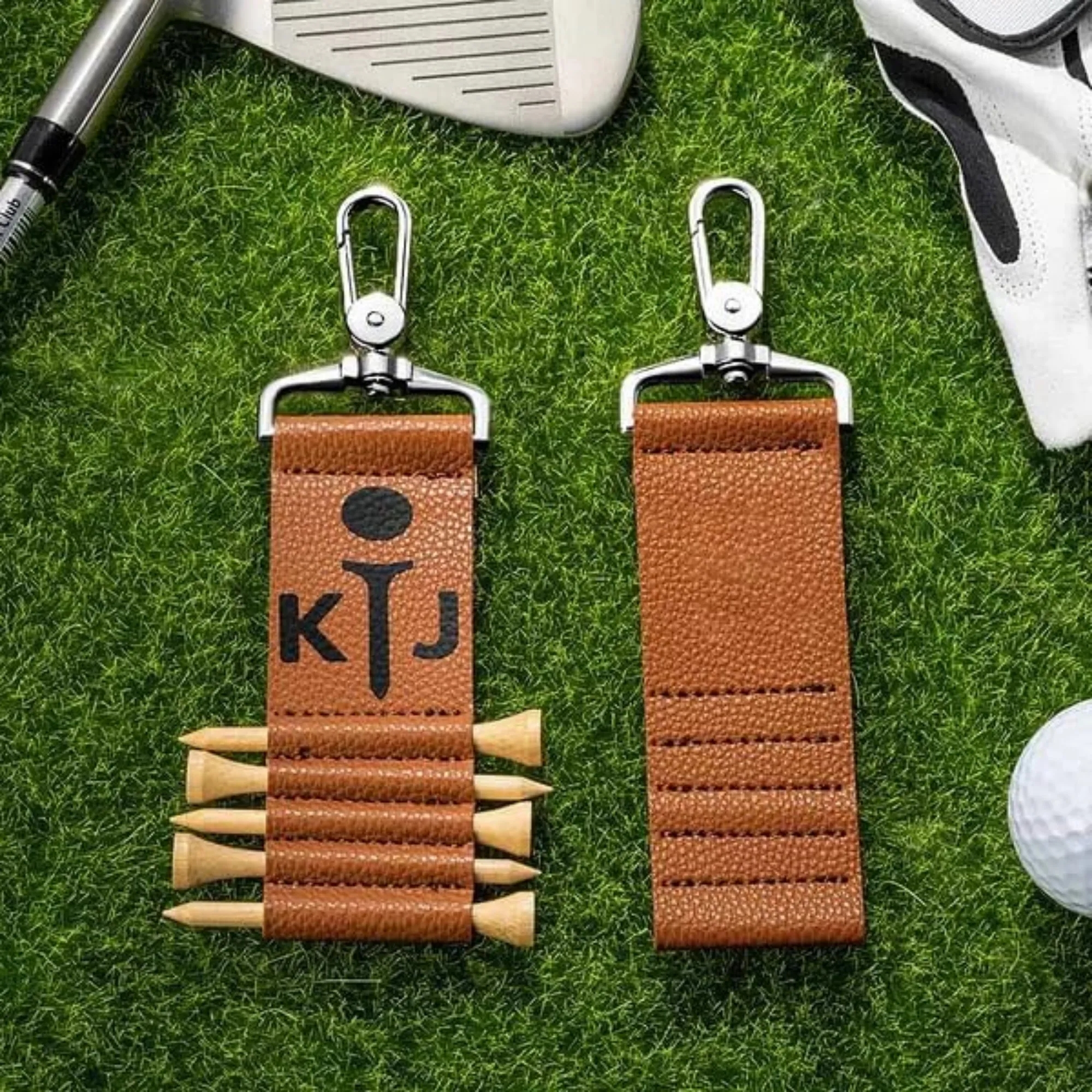 Personalized Leather Golf Tee Holder 4