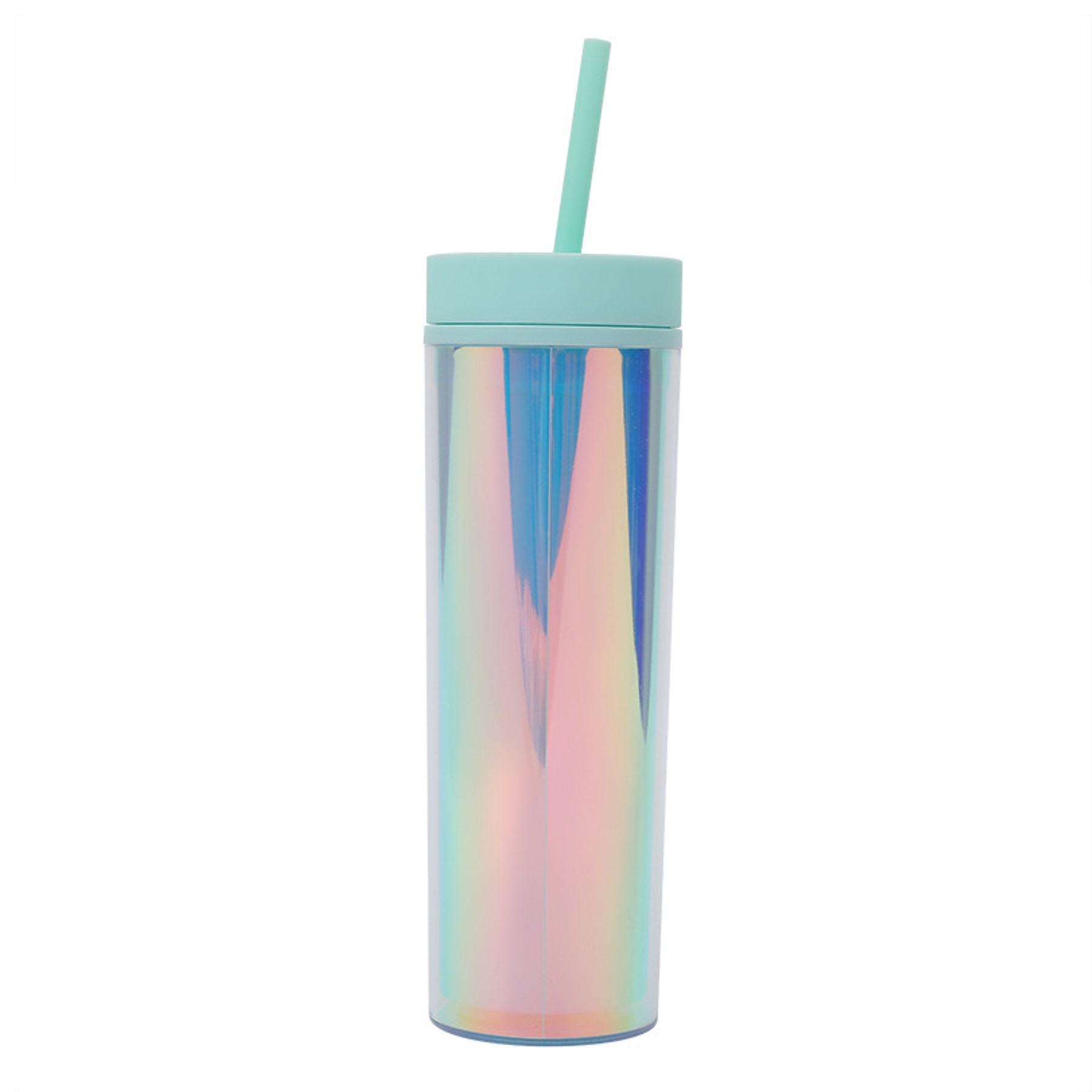 Dazzling Color Double Wall Straw Cup (direct import) 5