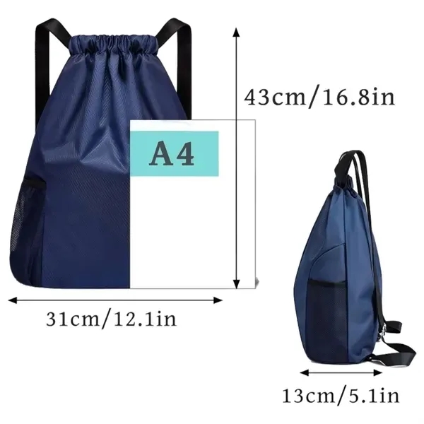 Lightweight Drawstring Backpack with Pockets Organization 12