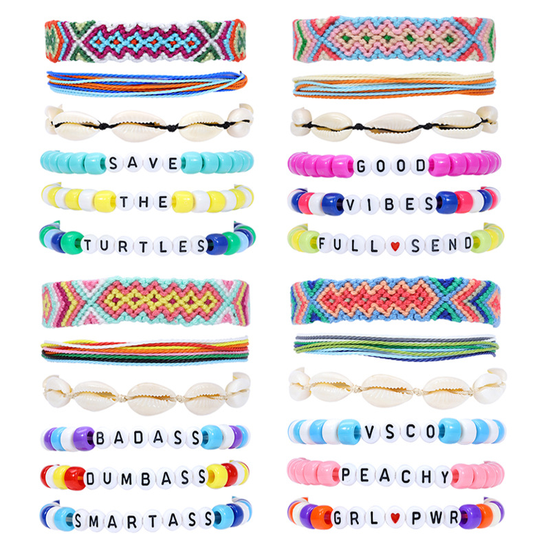 Letter Beaded Soft Clay Bracelet with Custom Metal Disc 5