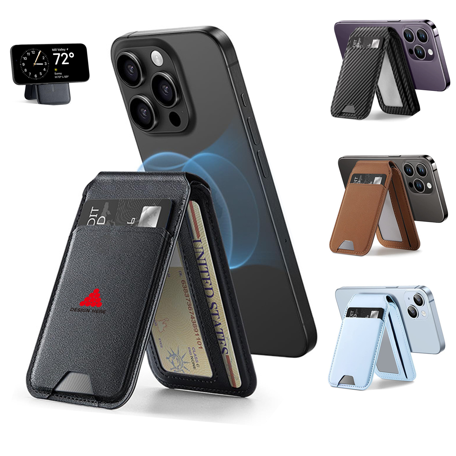 Magnetic Phone Wallet with Adjustable Kickstand 1